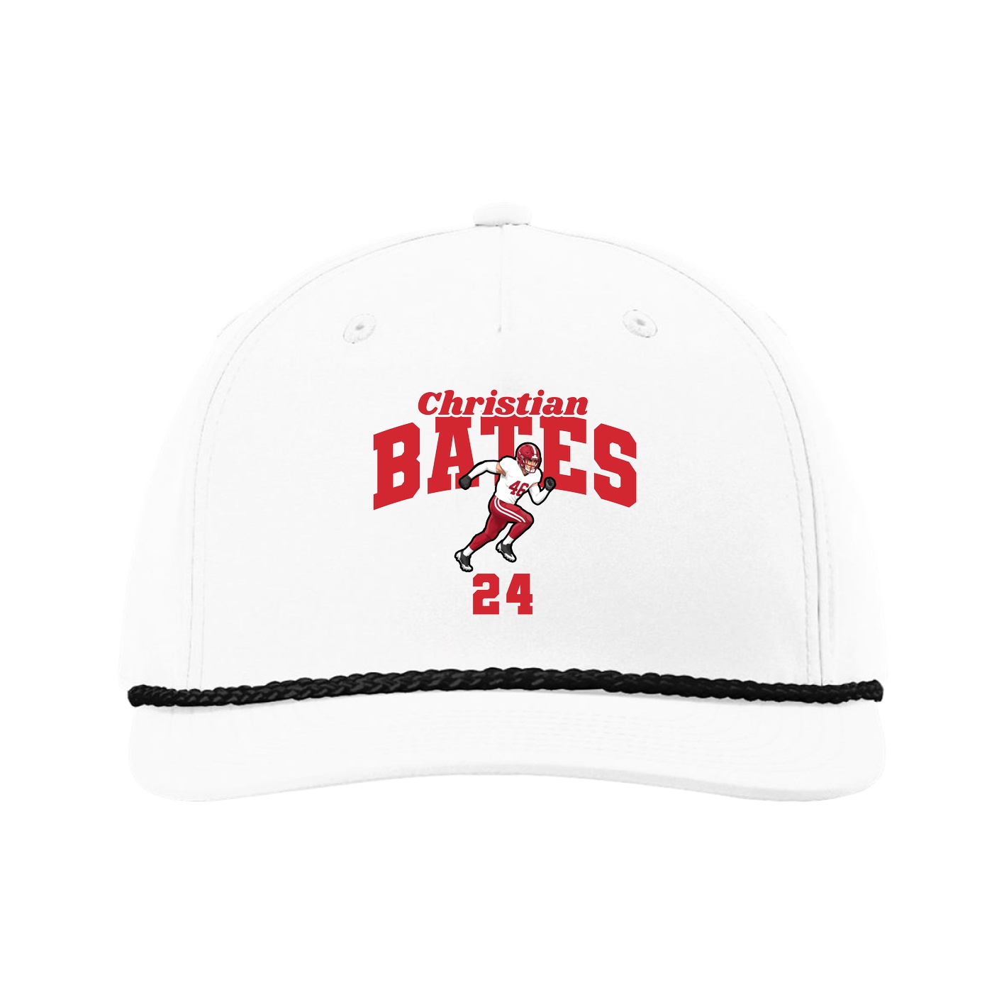 Five-Panel Classic Rope Cap — Signature Arch in White