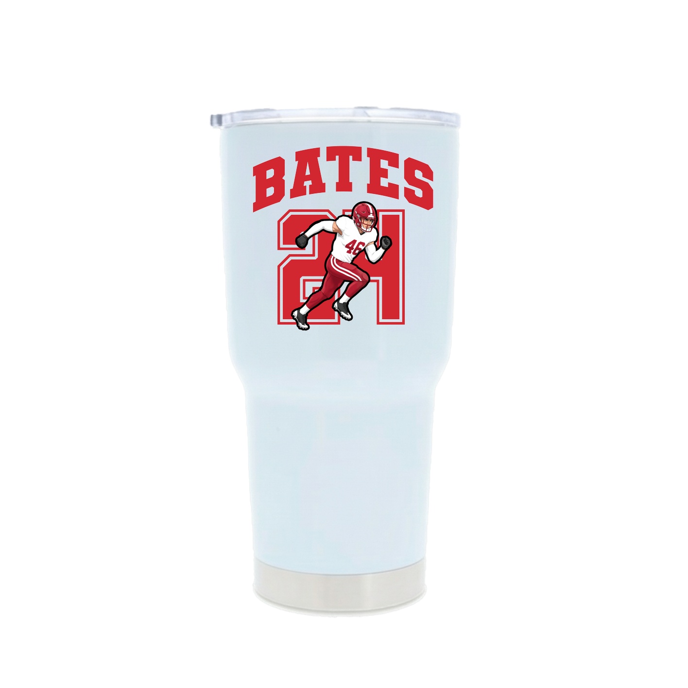 30oz Stainless Steel Tumbler — Number in White