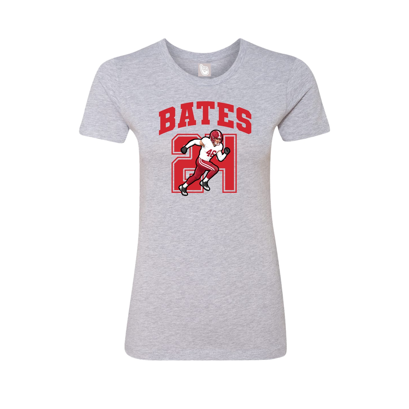 Fitted Women's Tee — Number in Grey