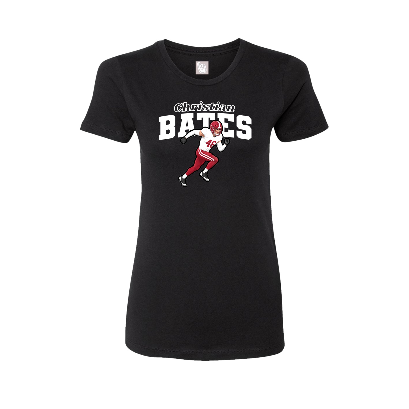 Fitted Women's Tee — Name Arch in Black