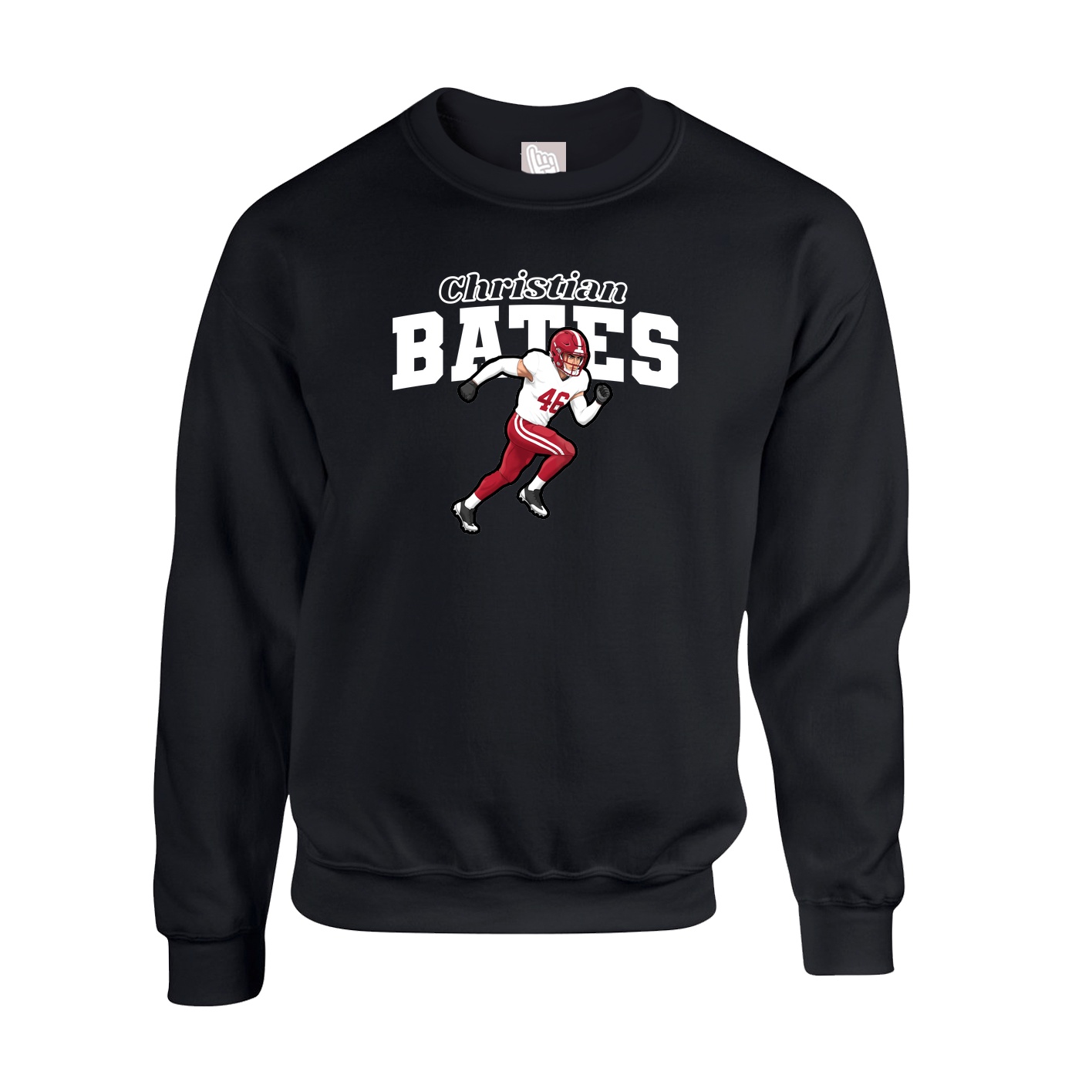Fleece Crew — Name Arch in Black