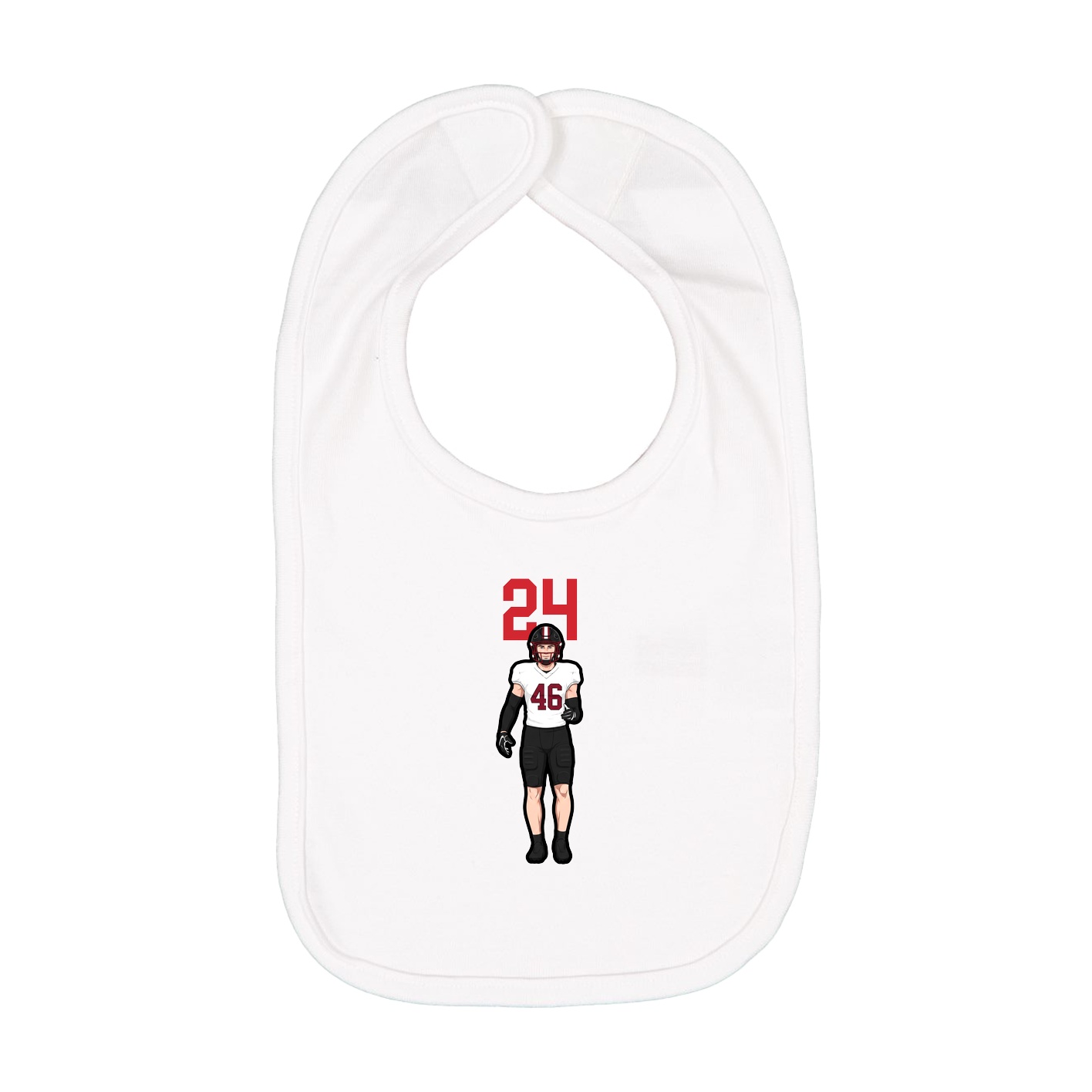 Infant Bib — Number Top in White