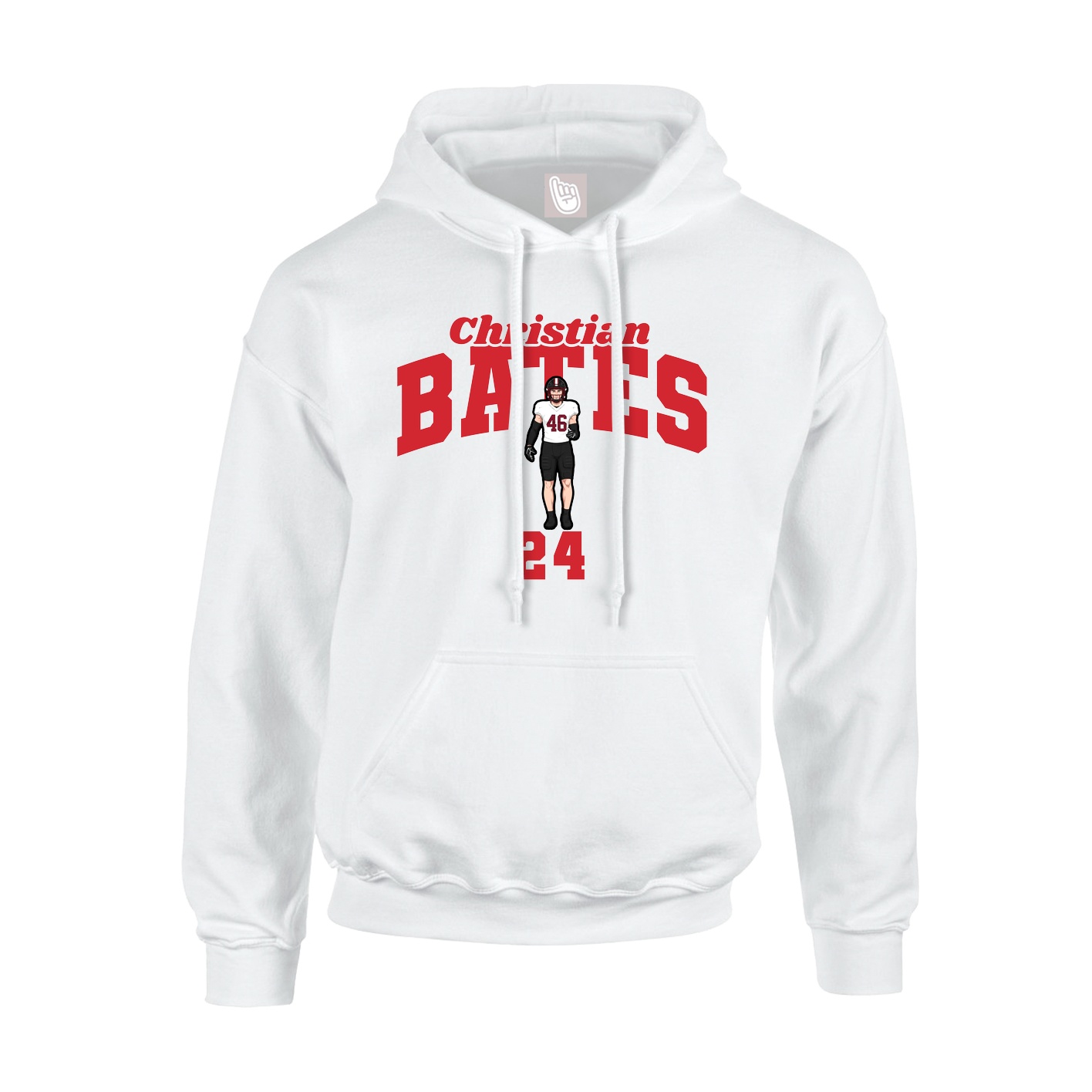 Youth Hoodie — Signature Arch in White