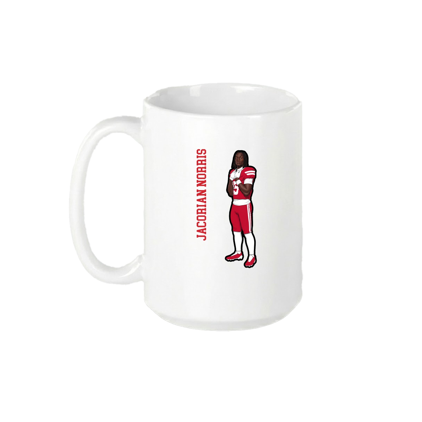 15oz Coffee Mug — Name Vertical in White