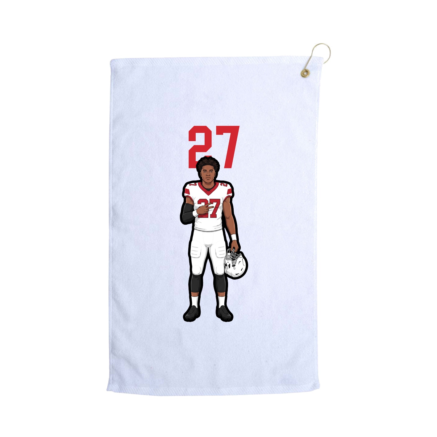 Golf Towel — Number Top in White