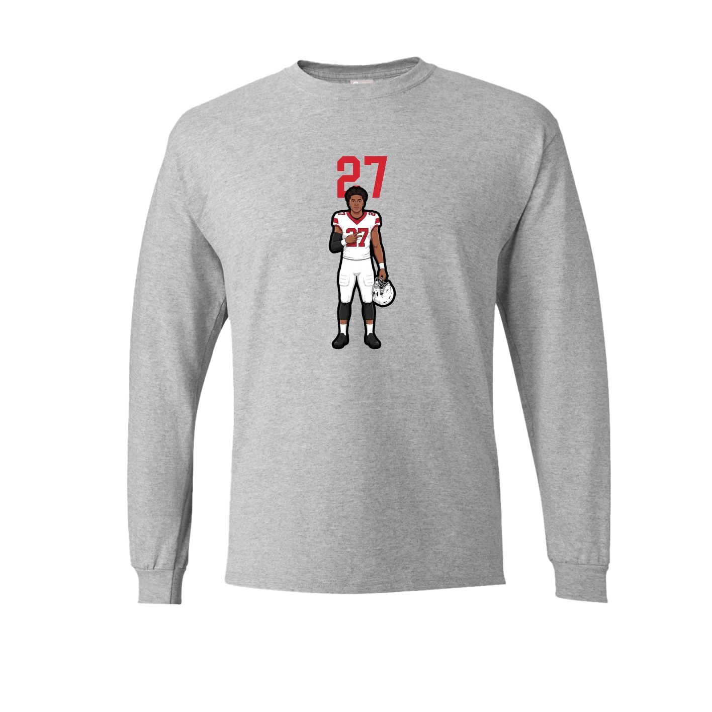 Long Sleeve Tee — Number Top in Grey