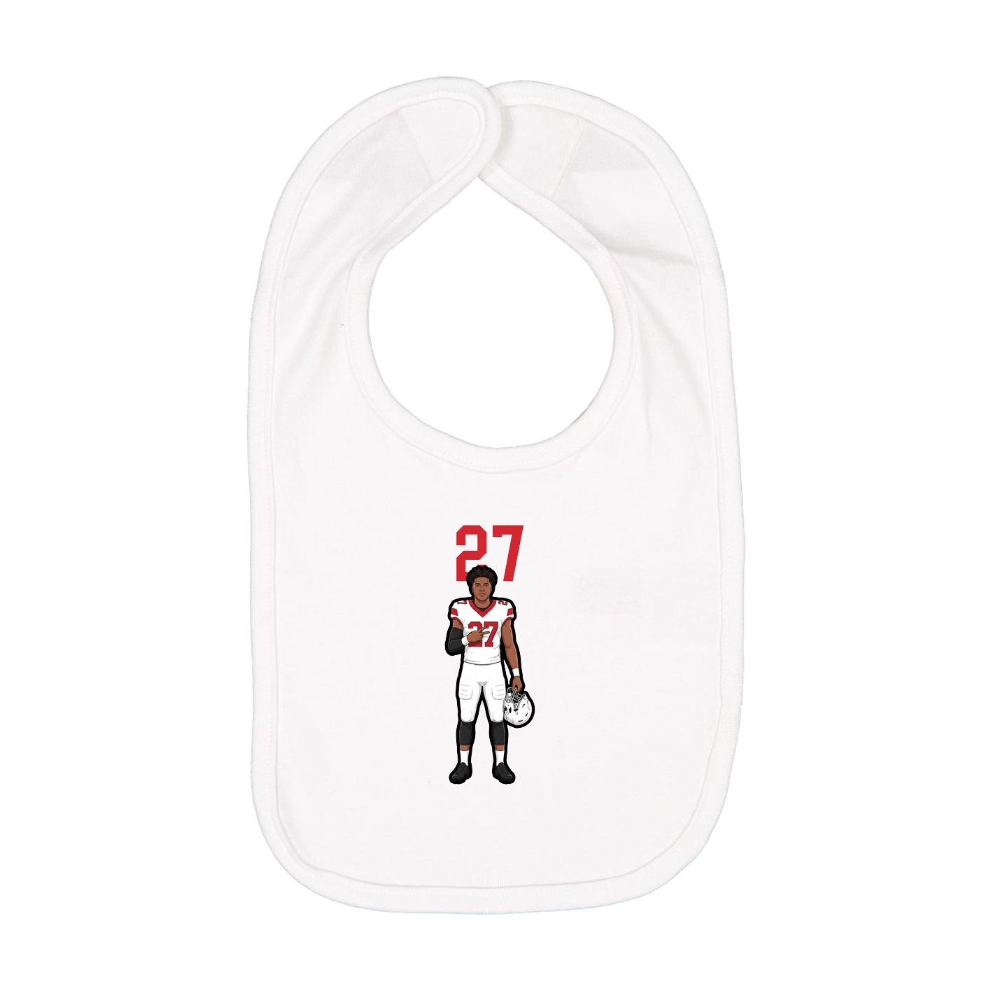 Infant Bib — Number Top in White