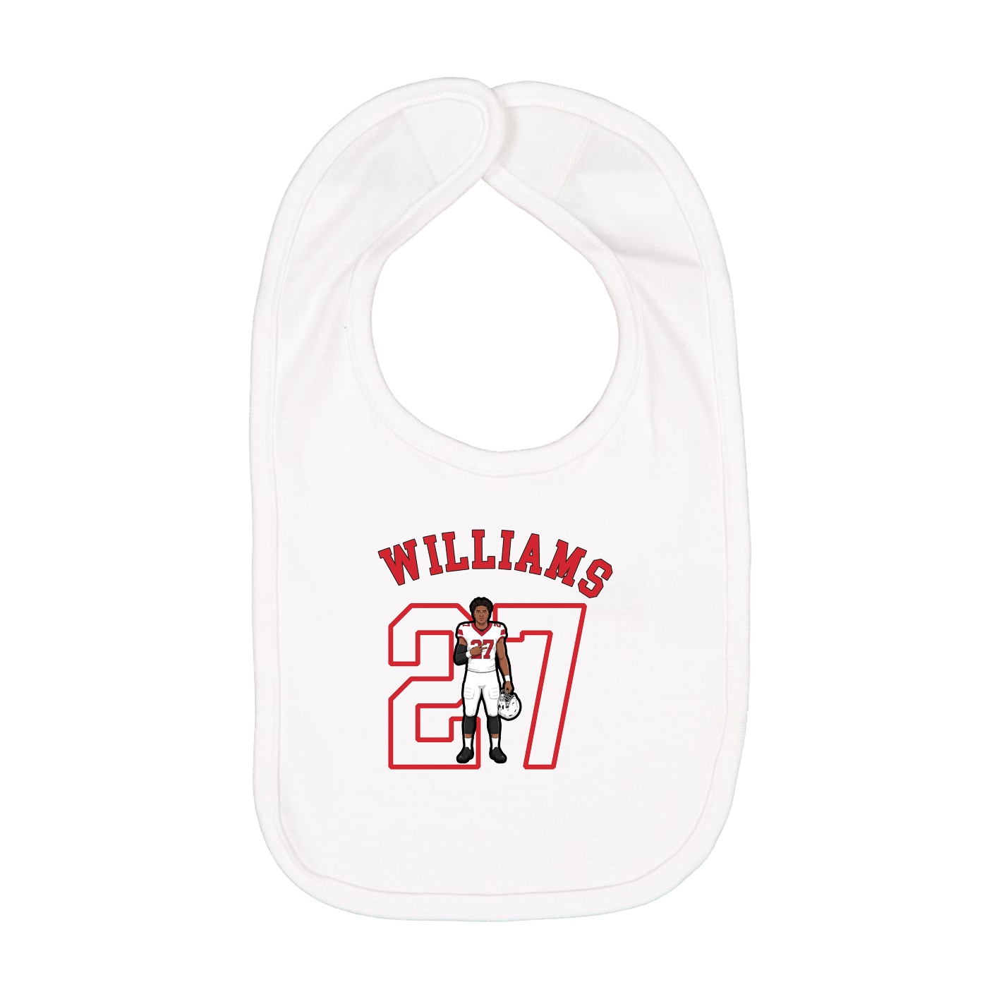 Infant Bib — Shirsey Arch in White