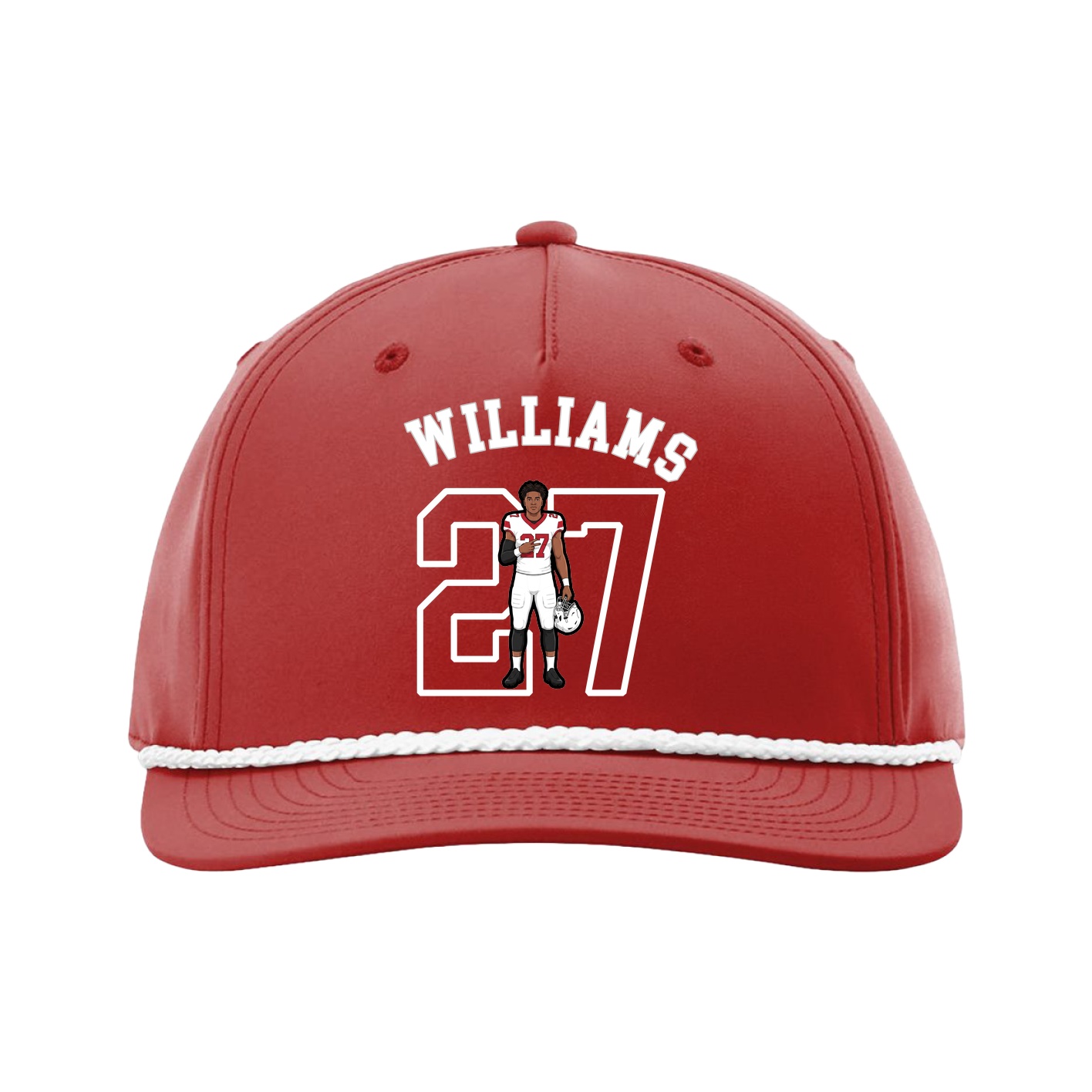 Five-Panel Classic Rope Cap — Shirsey Arch in Red