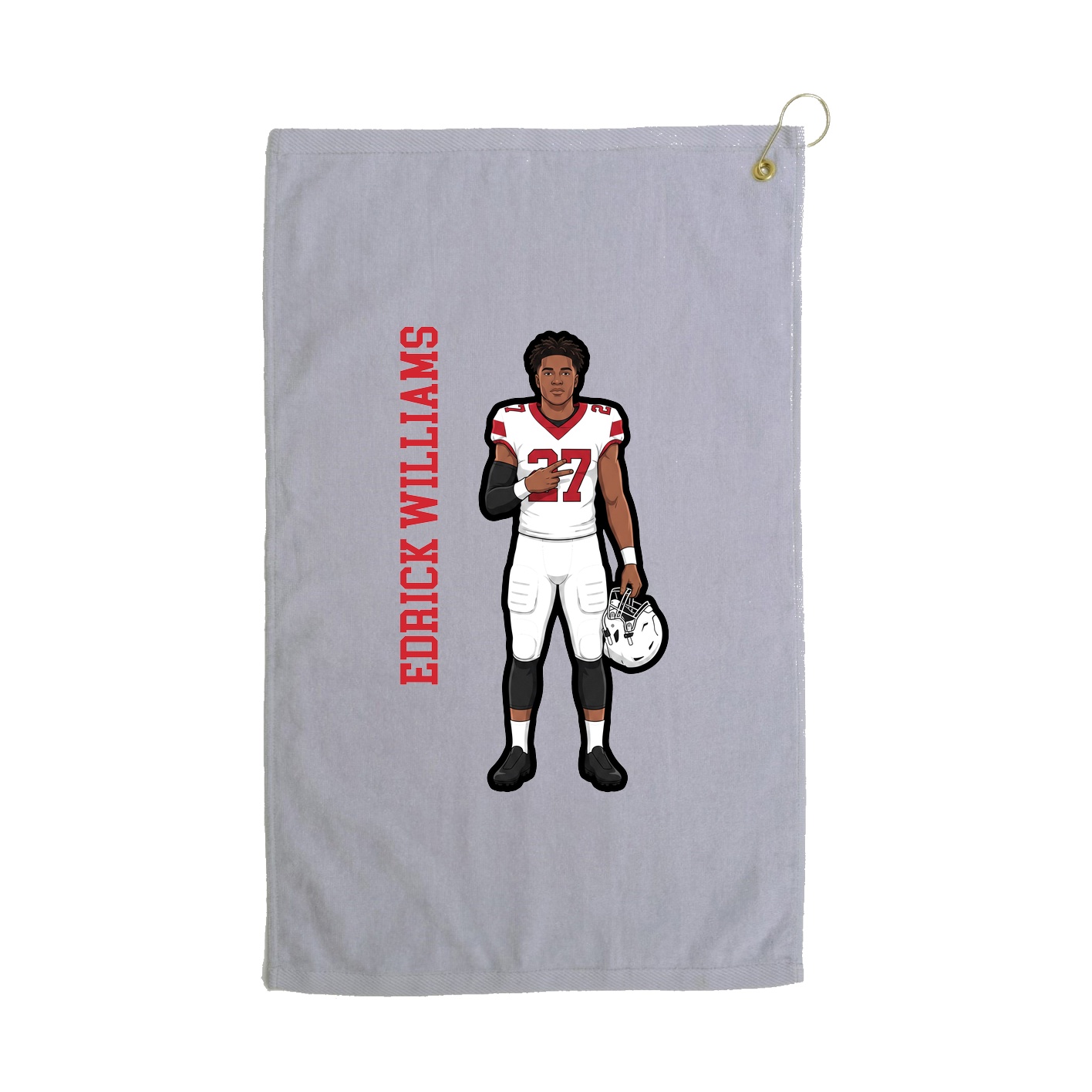 Golf Towel — Name Vertical in Grey