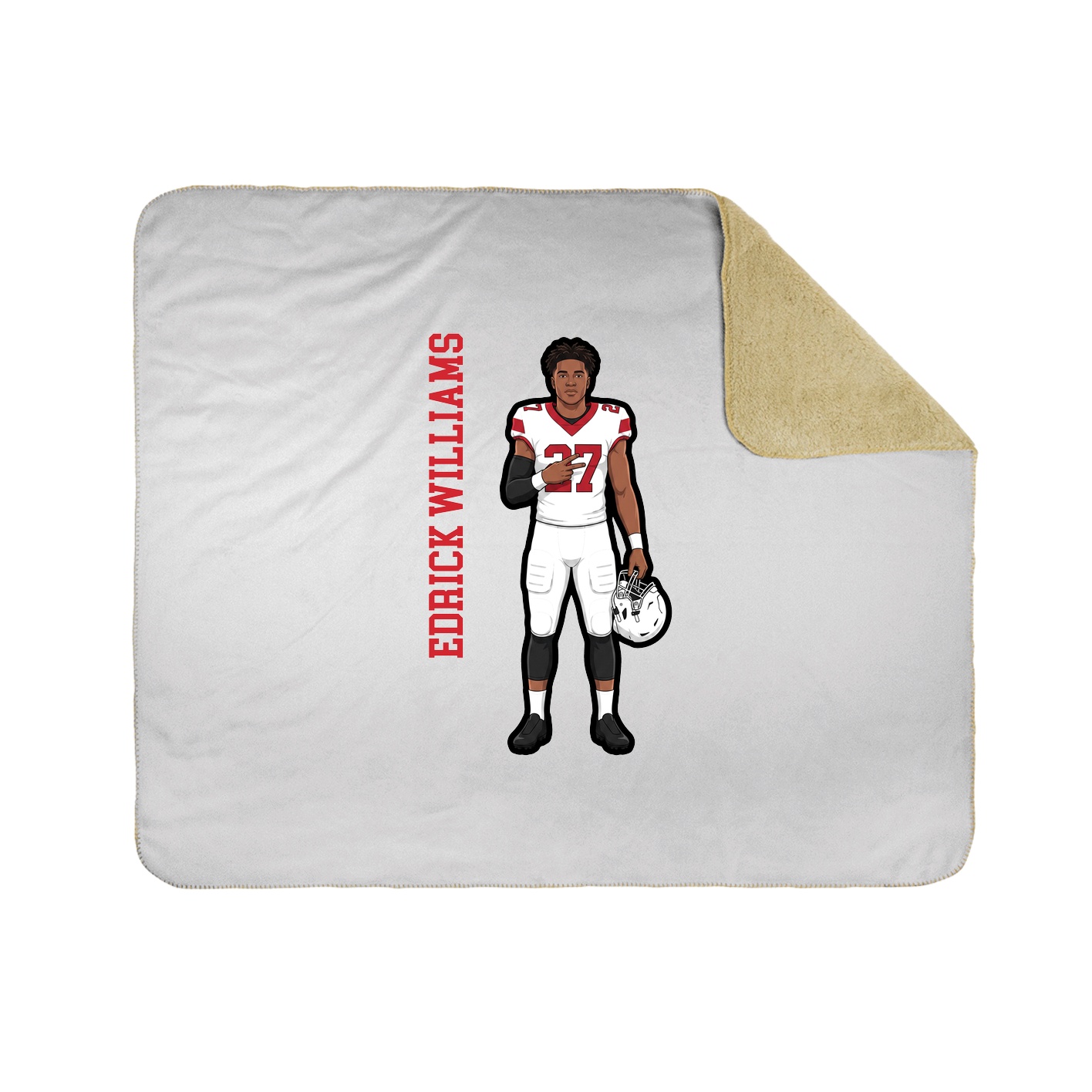 Throw Blanket — Name Vertical in White