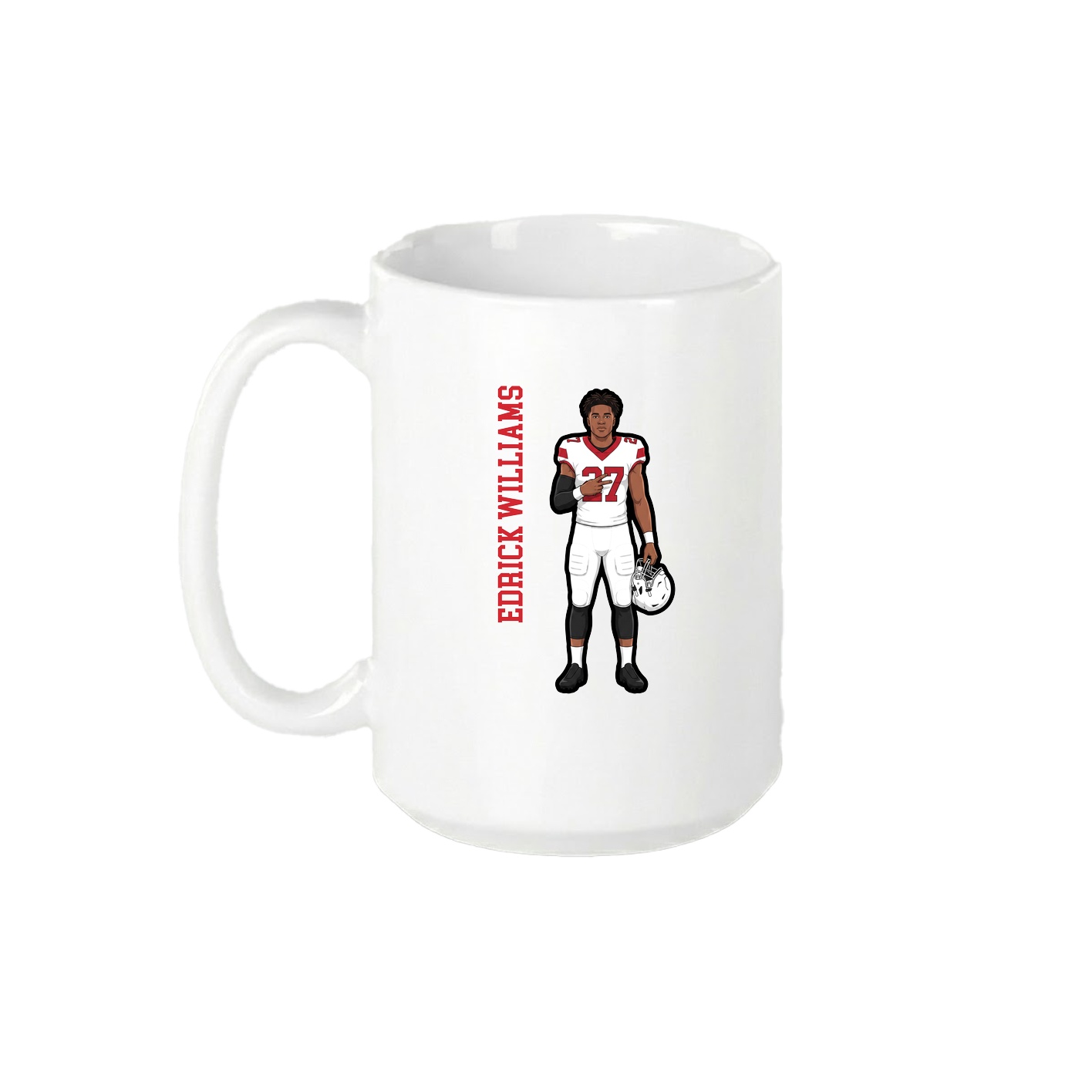 15oz Coffee Mug — Name Vertical in White