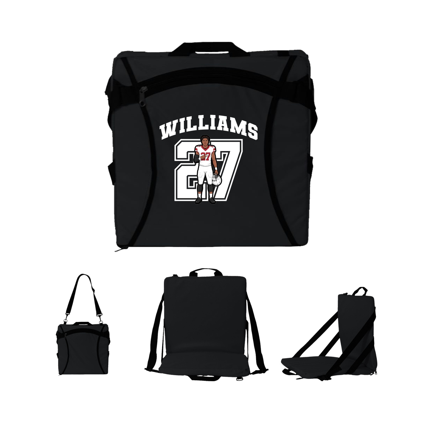 Folding Stadium Seat — Number in Black