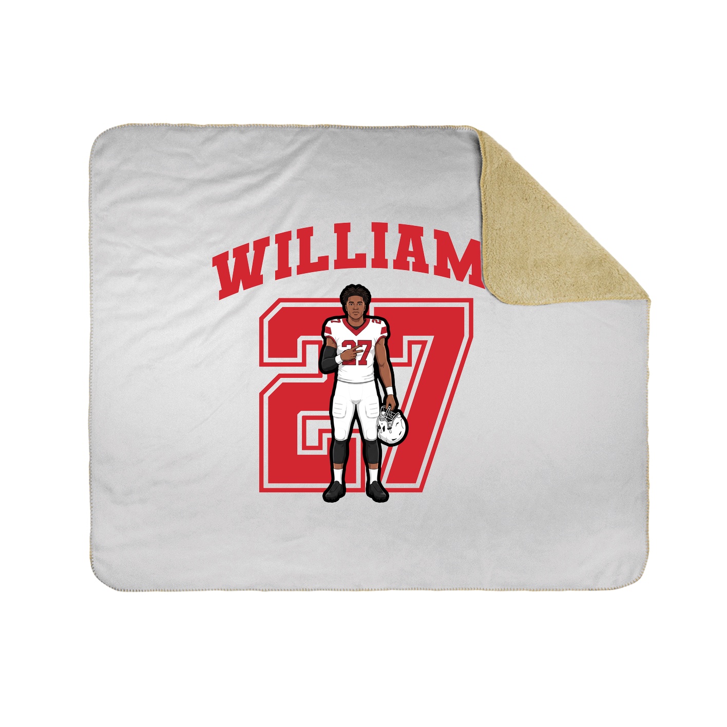 Throw Blanket — Number in White