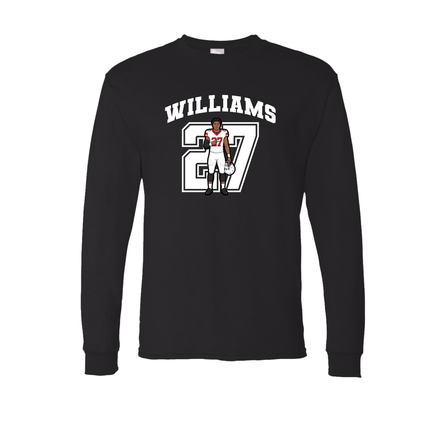 Long Sleeve Tee — Number in Black