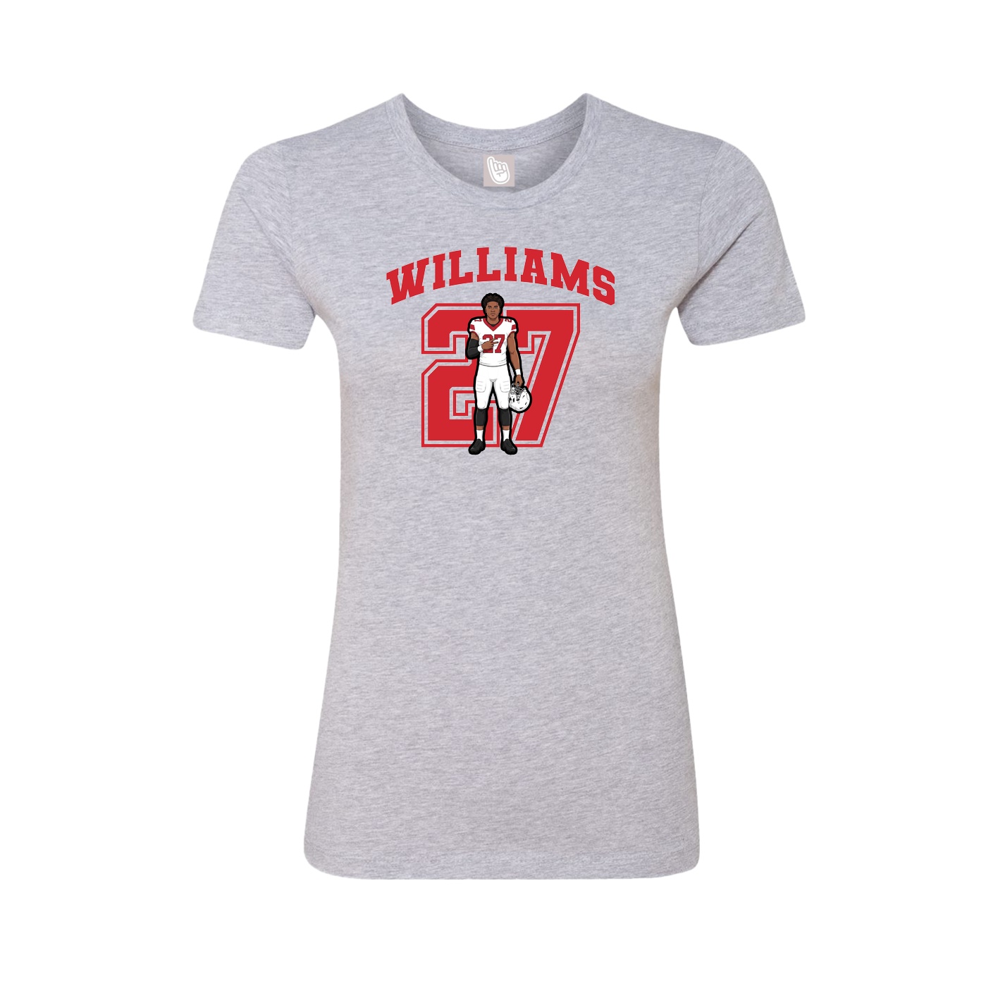 Fitted Women's Tee — Number in Grey