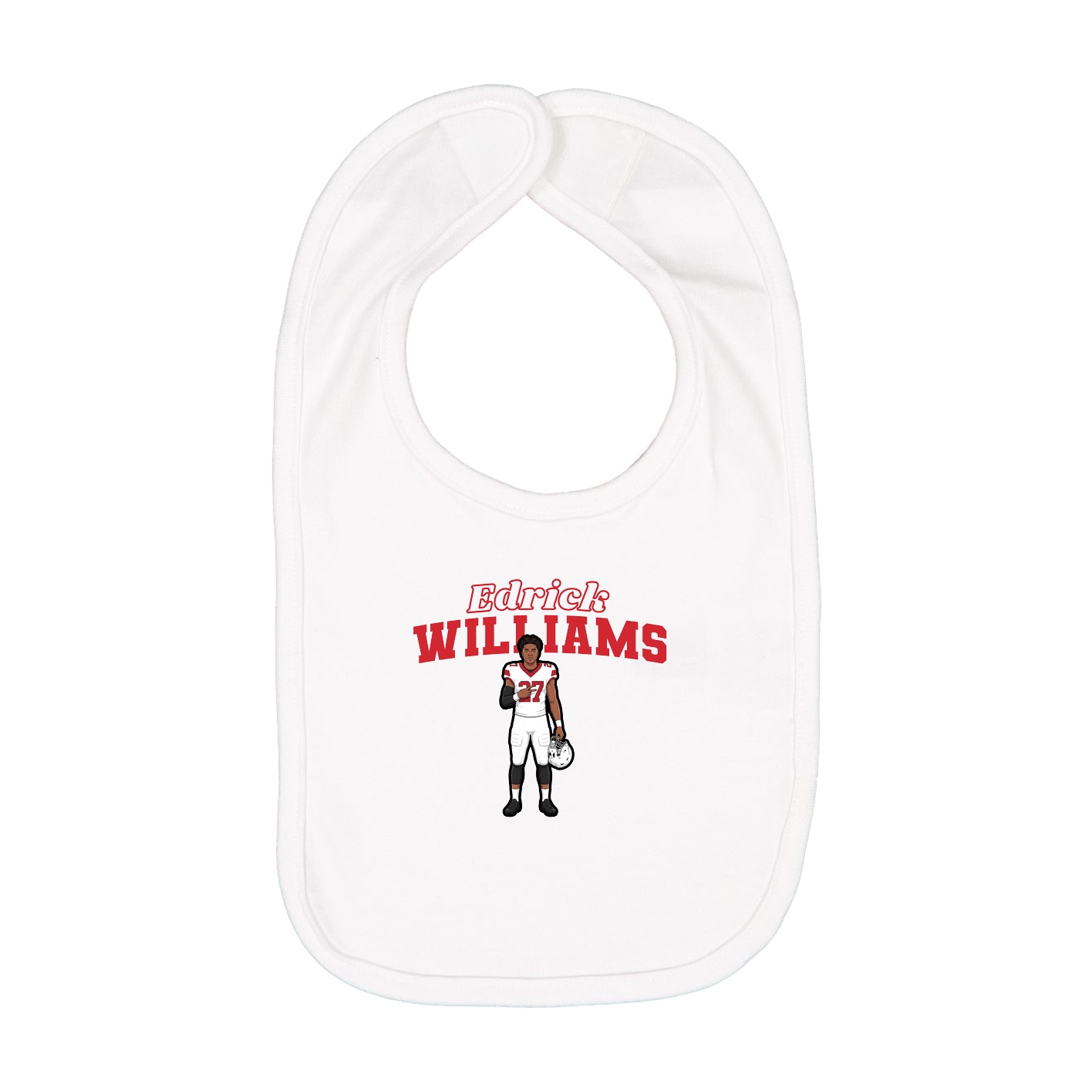 Infant Bib — Name Arch in White