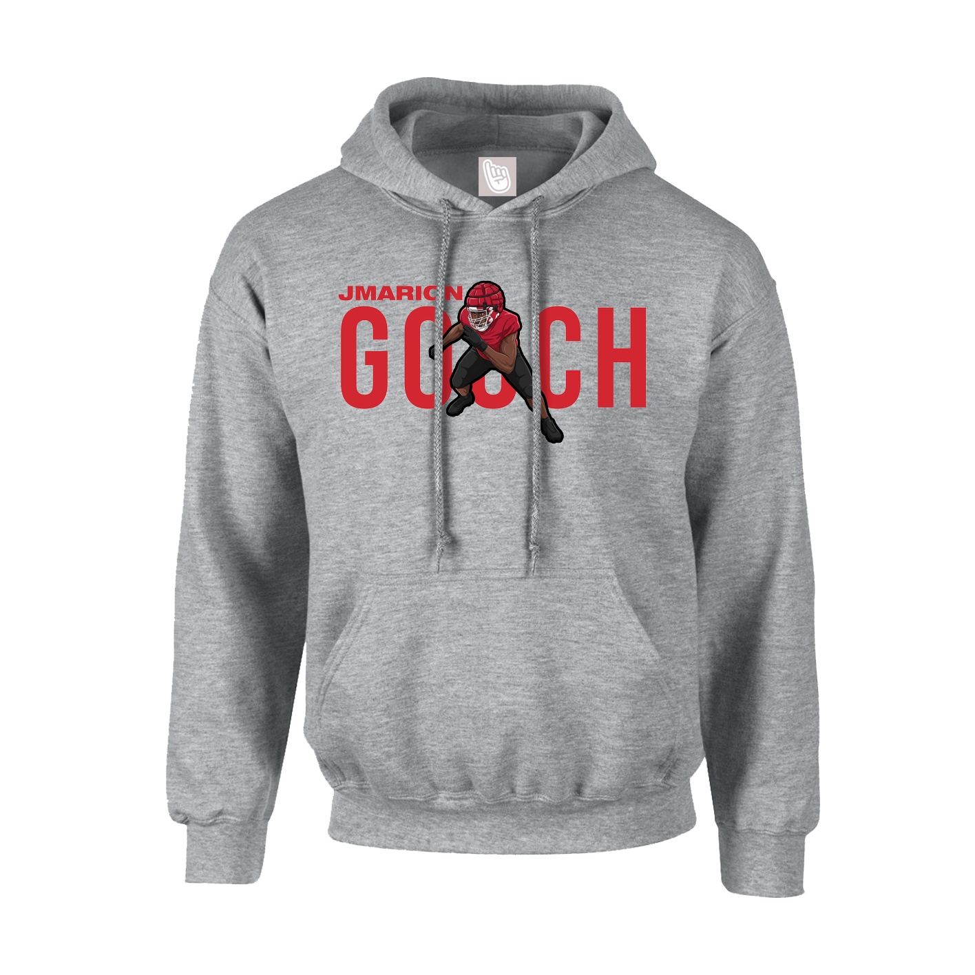 Hoodie — Player Name in Grey