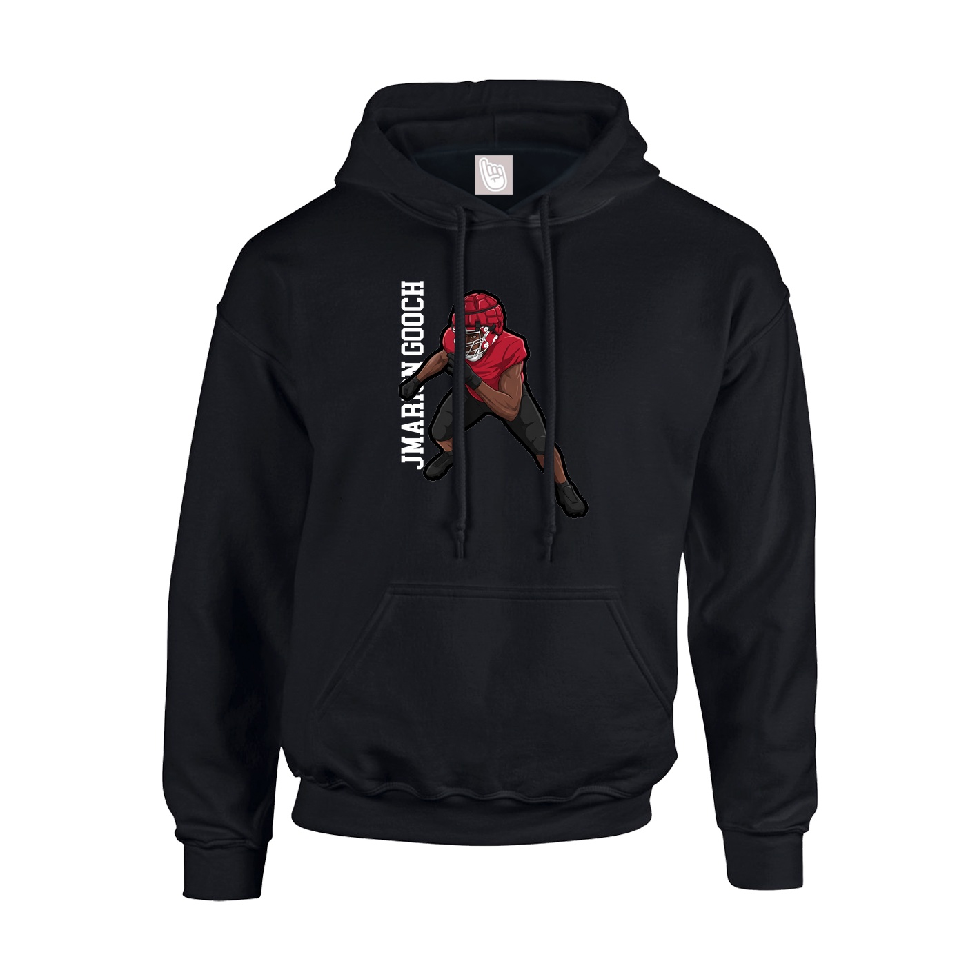 Youth Hoodie — Name Vertical in Black