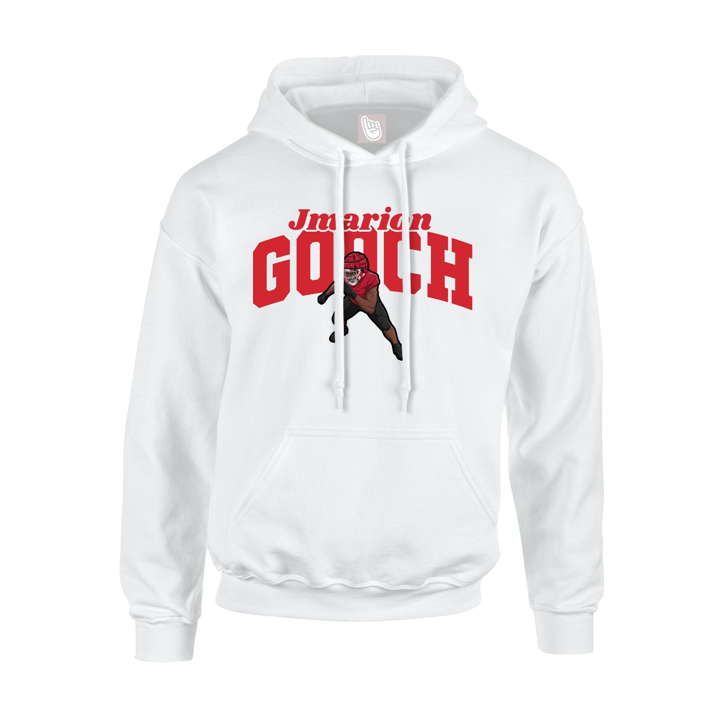 Youth Hoodie — Signature Arch in White