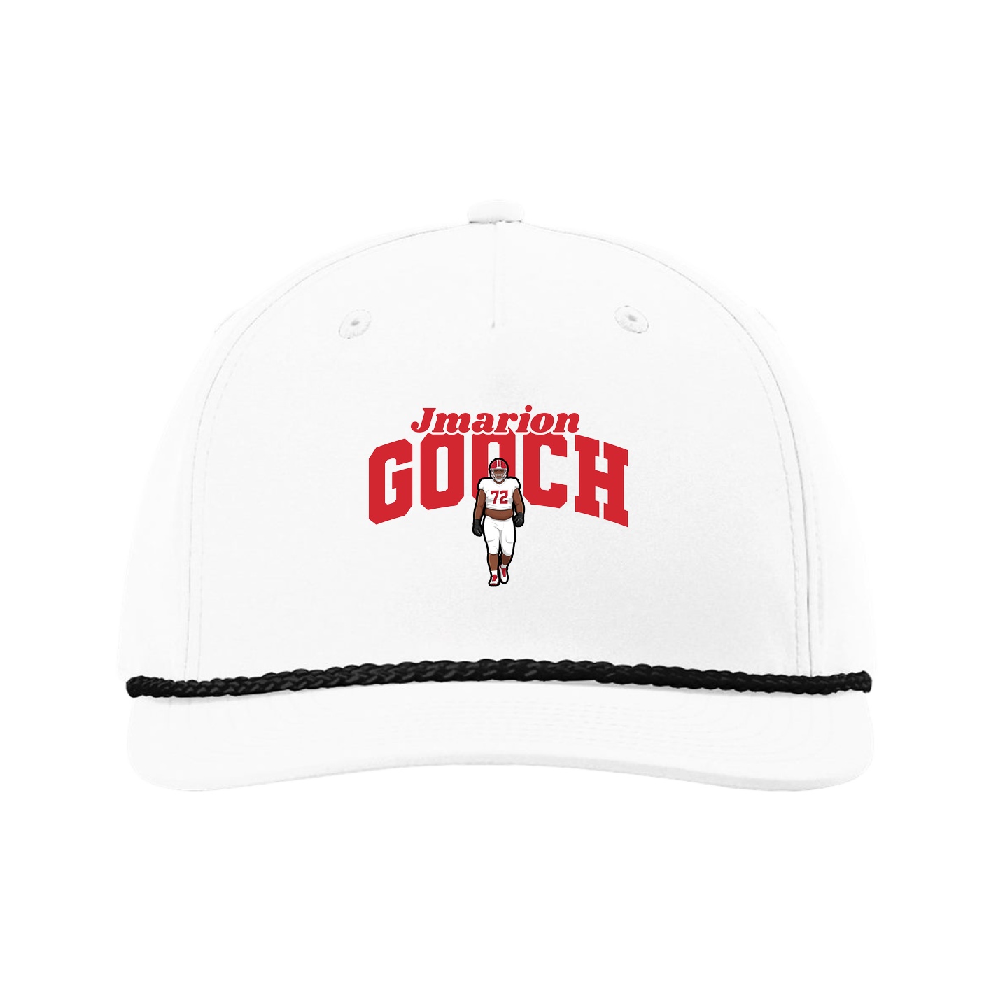 Five-Panel Classic Rope Cap — Signature Arch in White