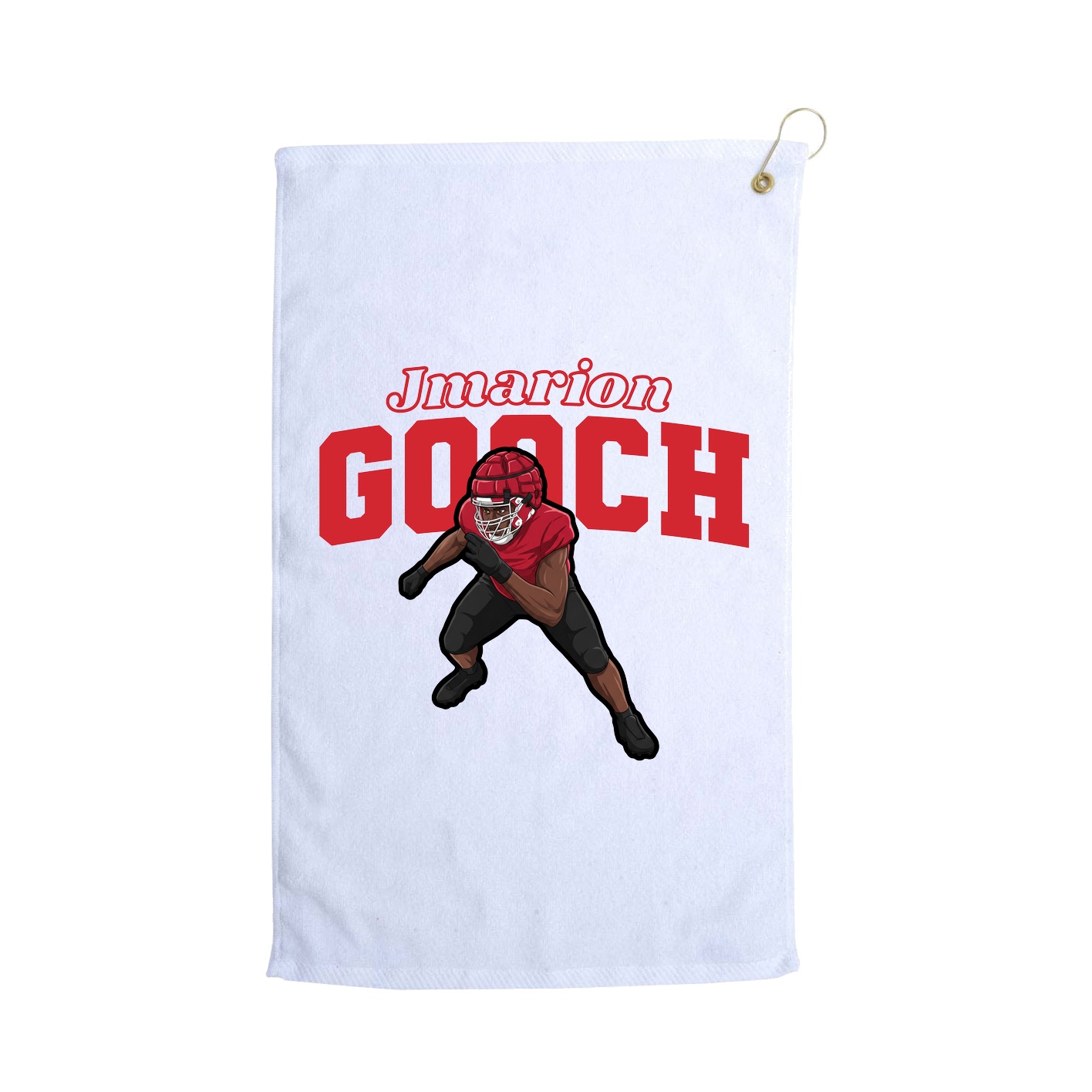 Golf Towel — Name Arch in White