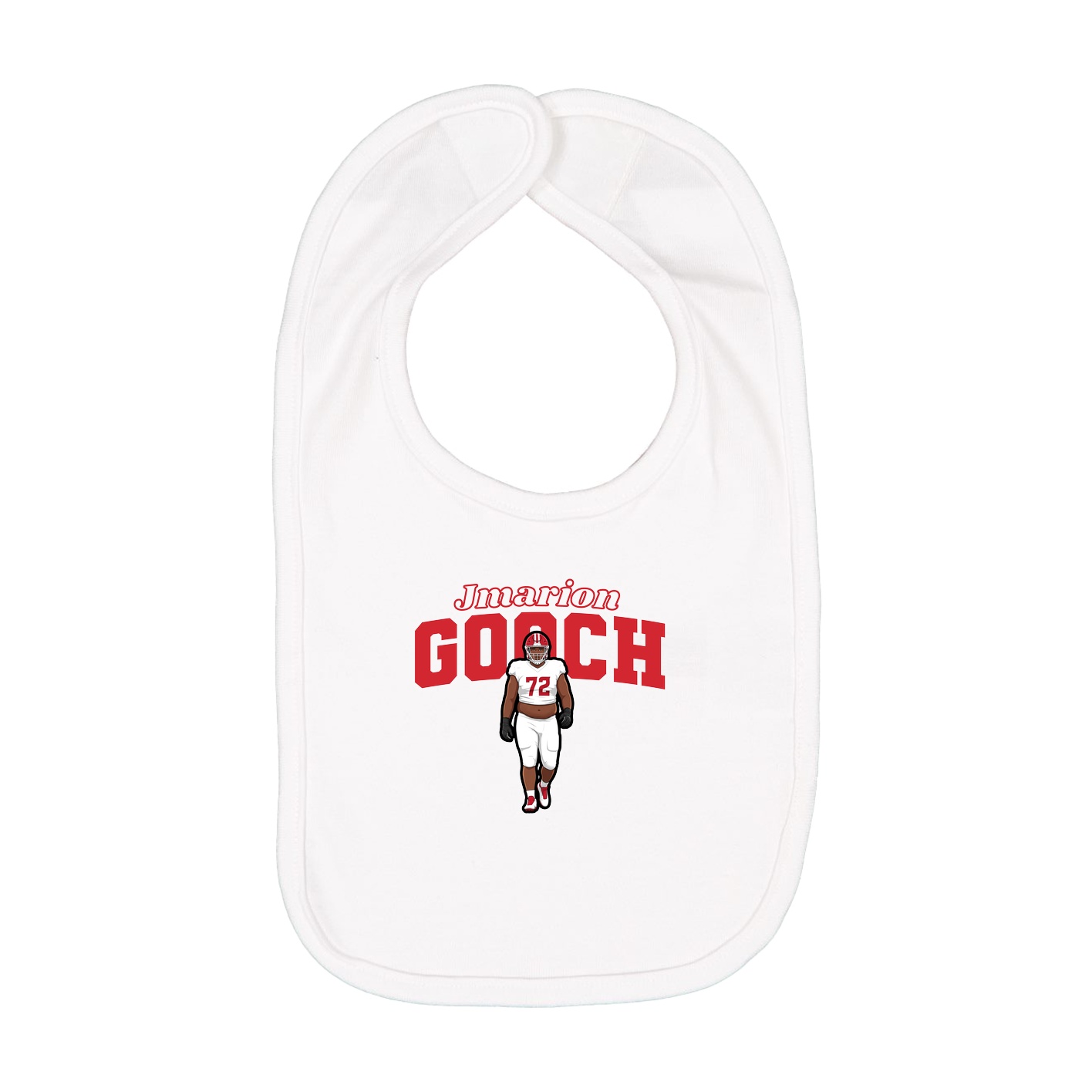 Infant Bib — Name Arch in White