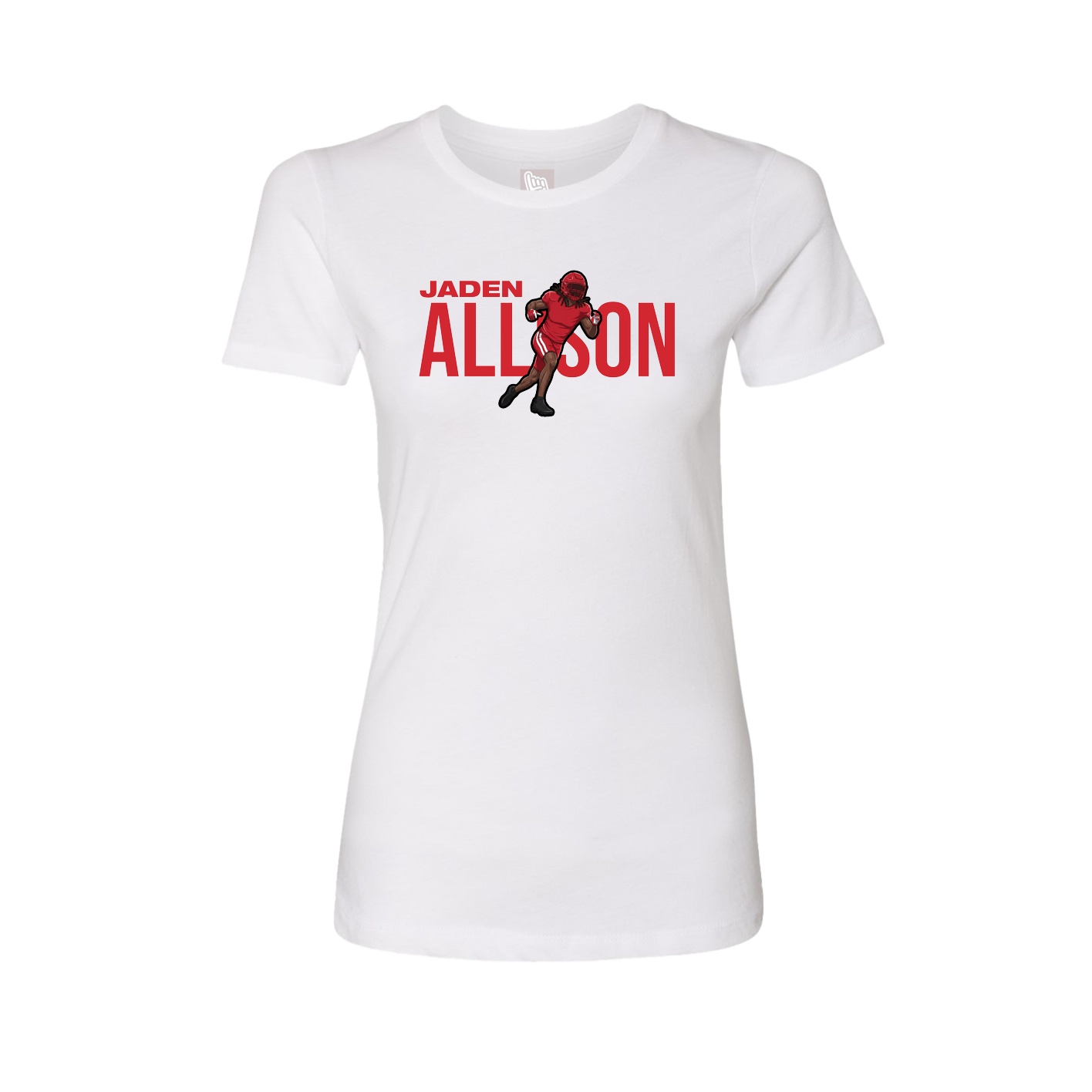 Fitted Women's Tee — Player Name in White