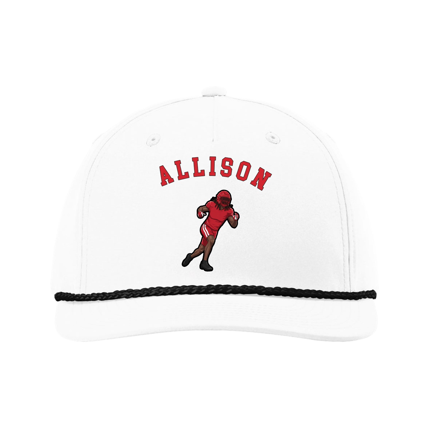 Five-Panel Classic Rope Cap — Shirsey Arch in White