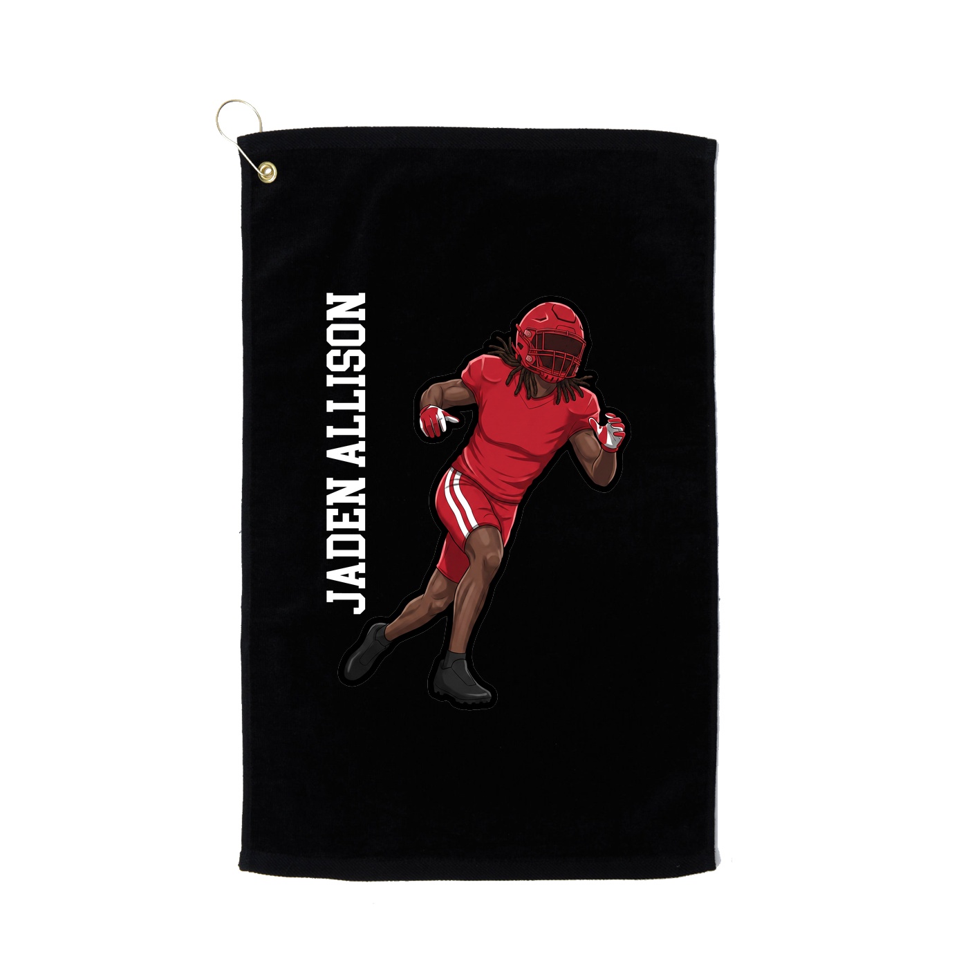 Golf Towel — Name Vertical in Black