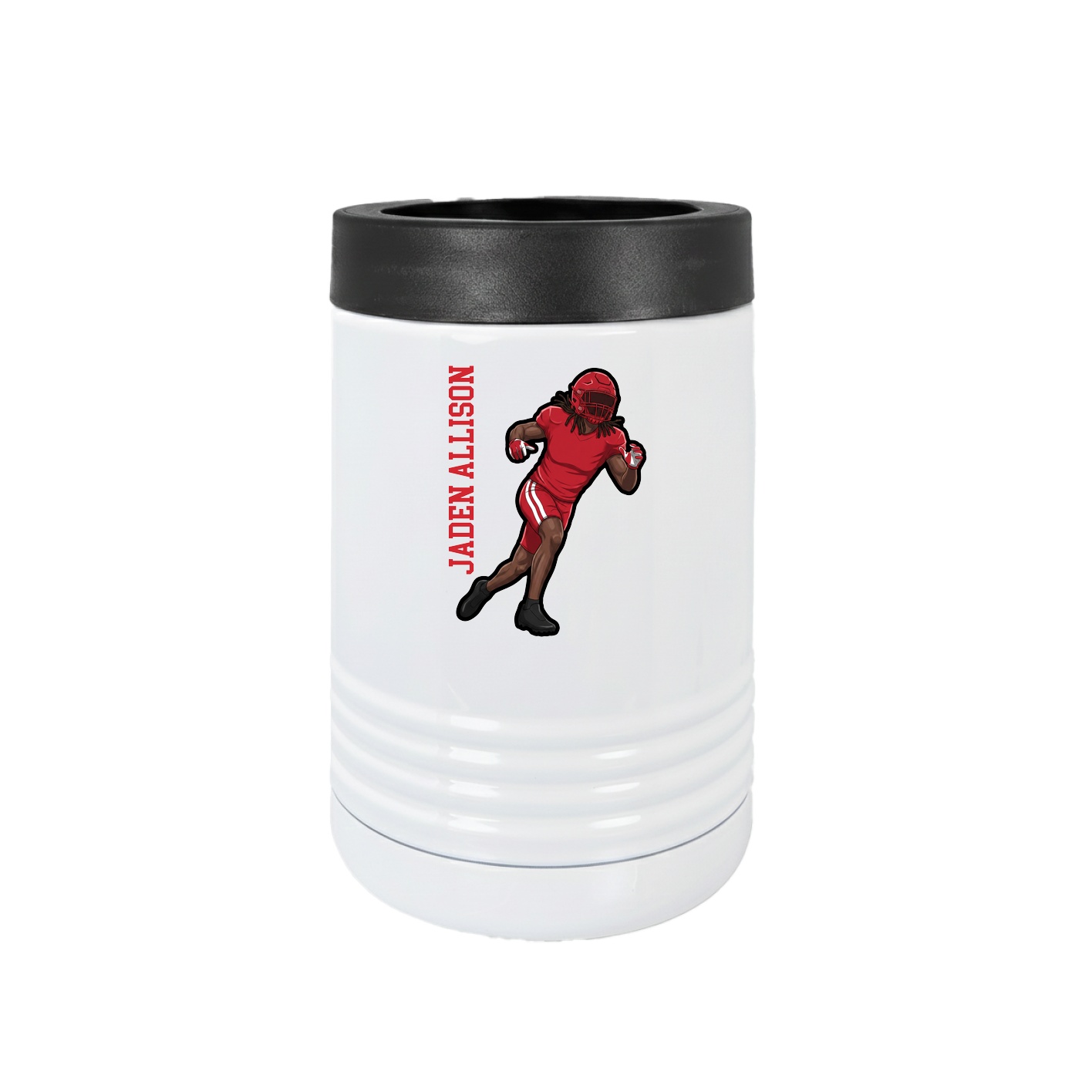 Beverage Holder — Name Vertical in White
