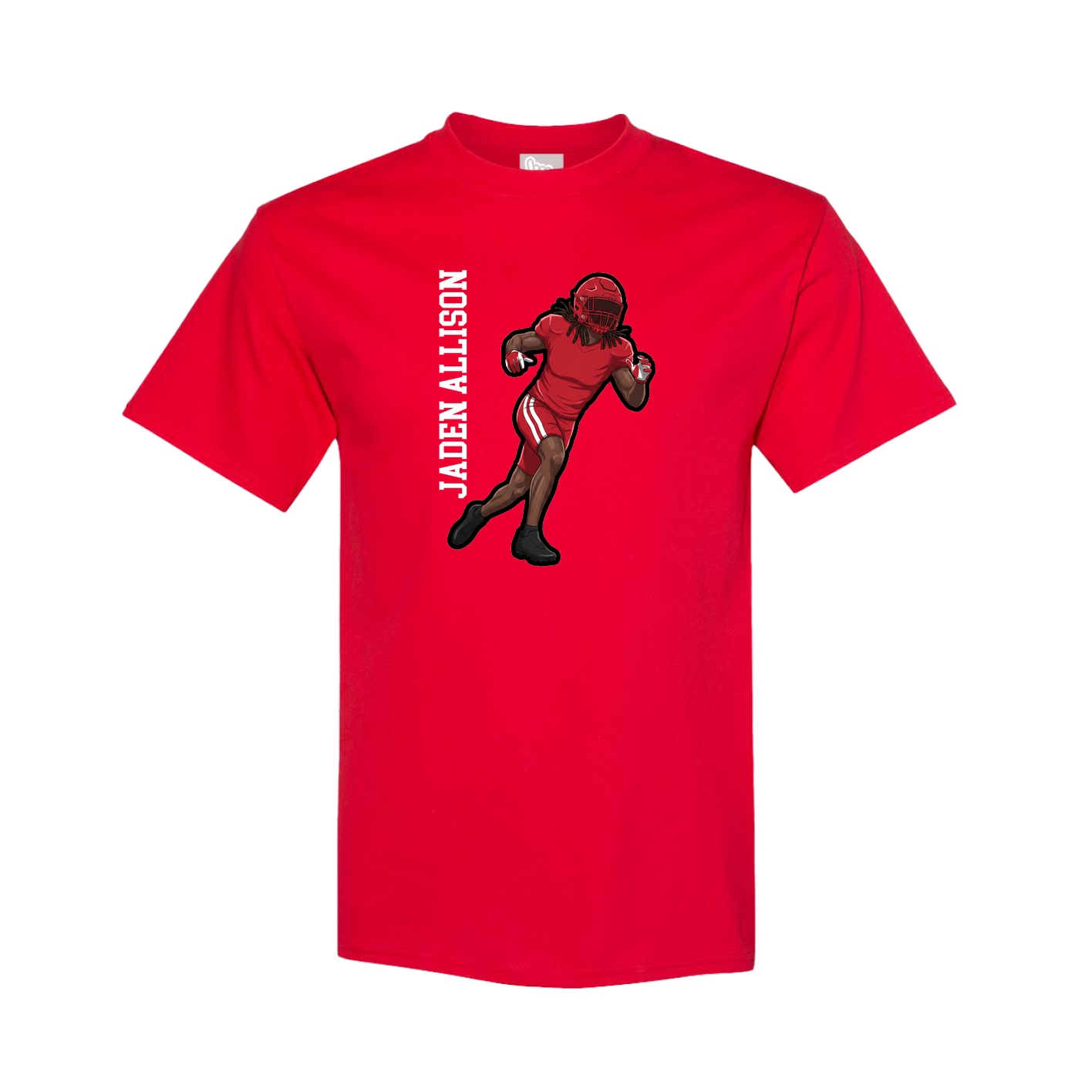 Tee — Name Vertical in Red
