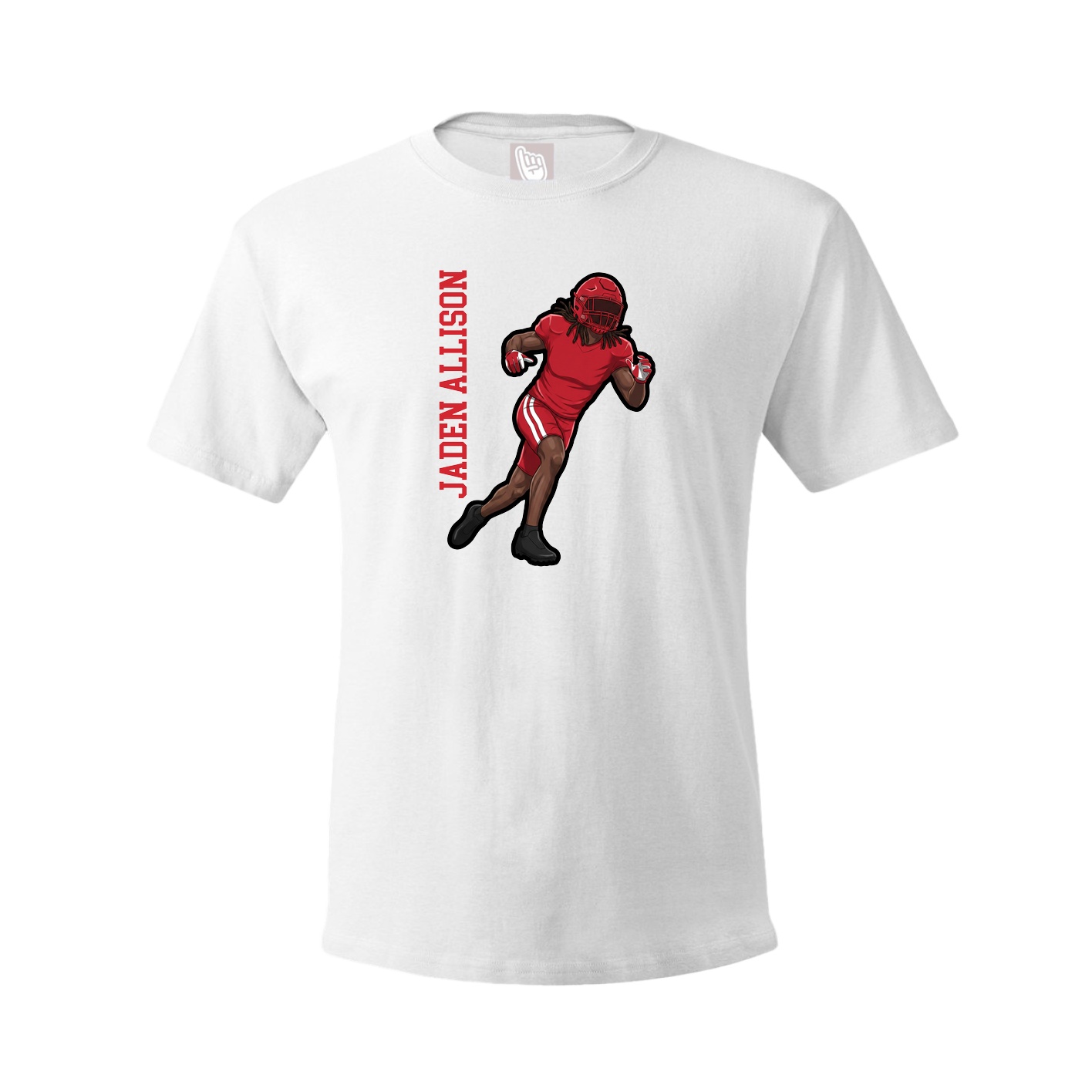 Tee — Name Vertical in White
