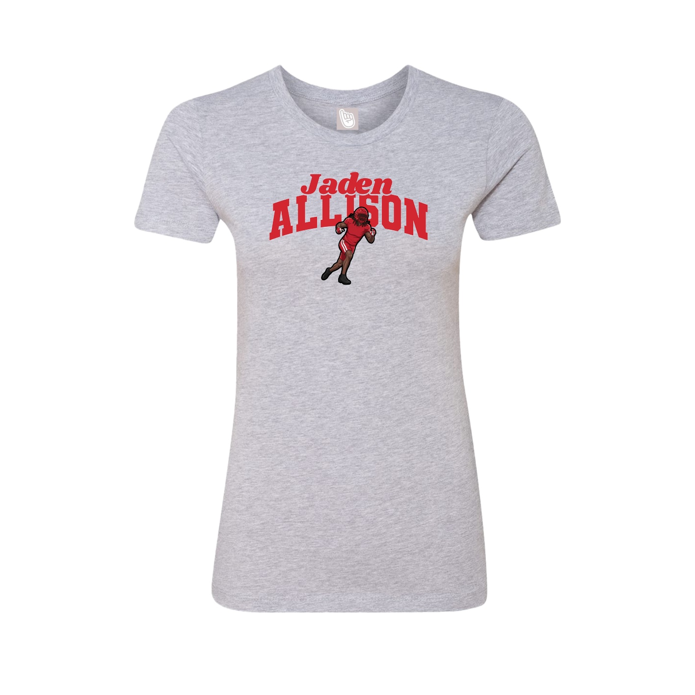 Fitted Women's Tee — Signature Arch in Grey