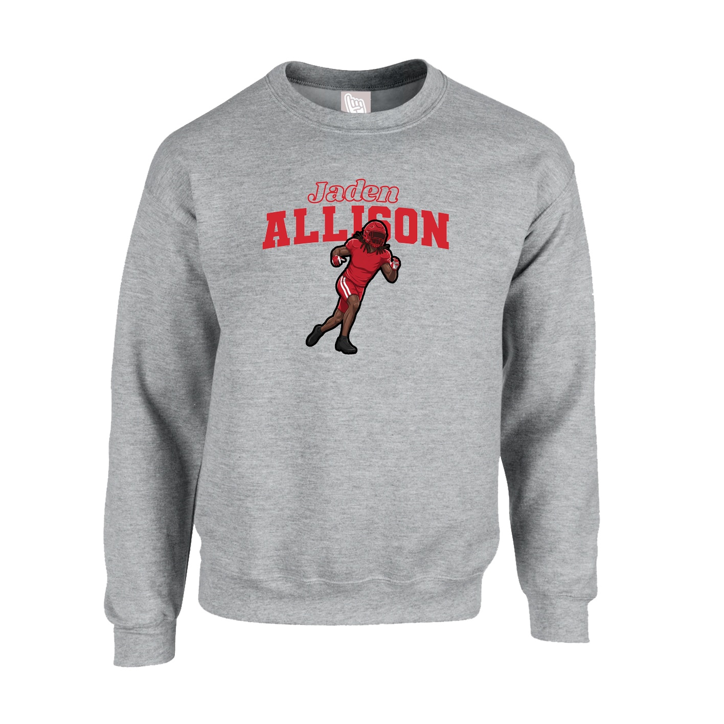 Fleece Crew — Name Arch in Grey