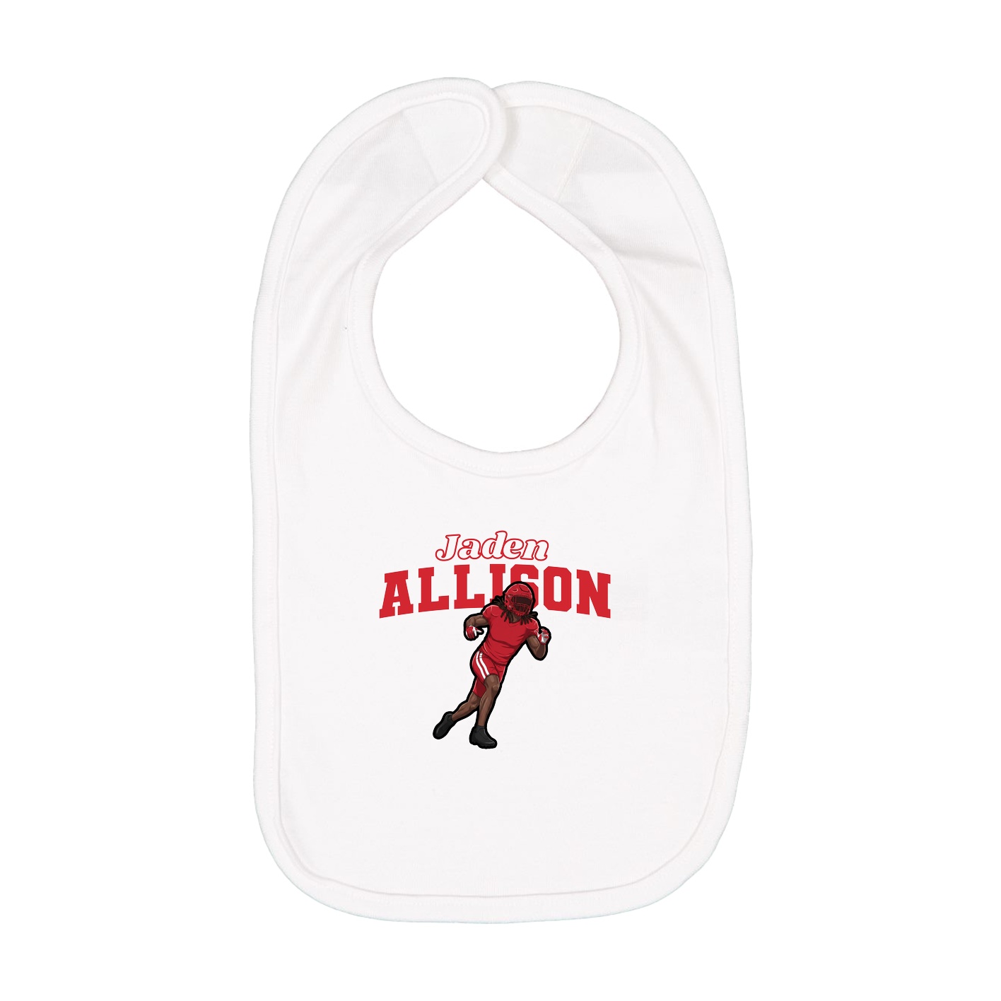 Infant Bib — Name Arch in White