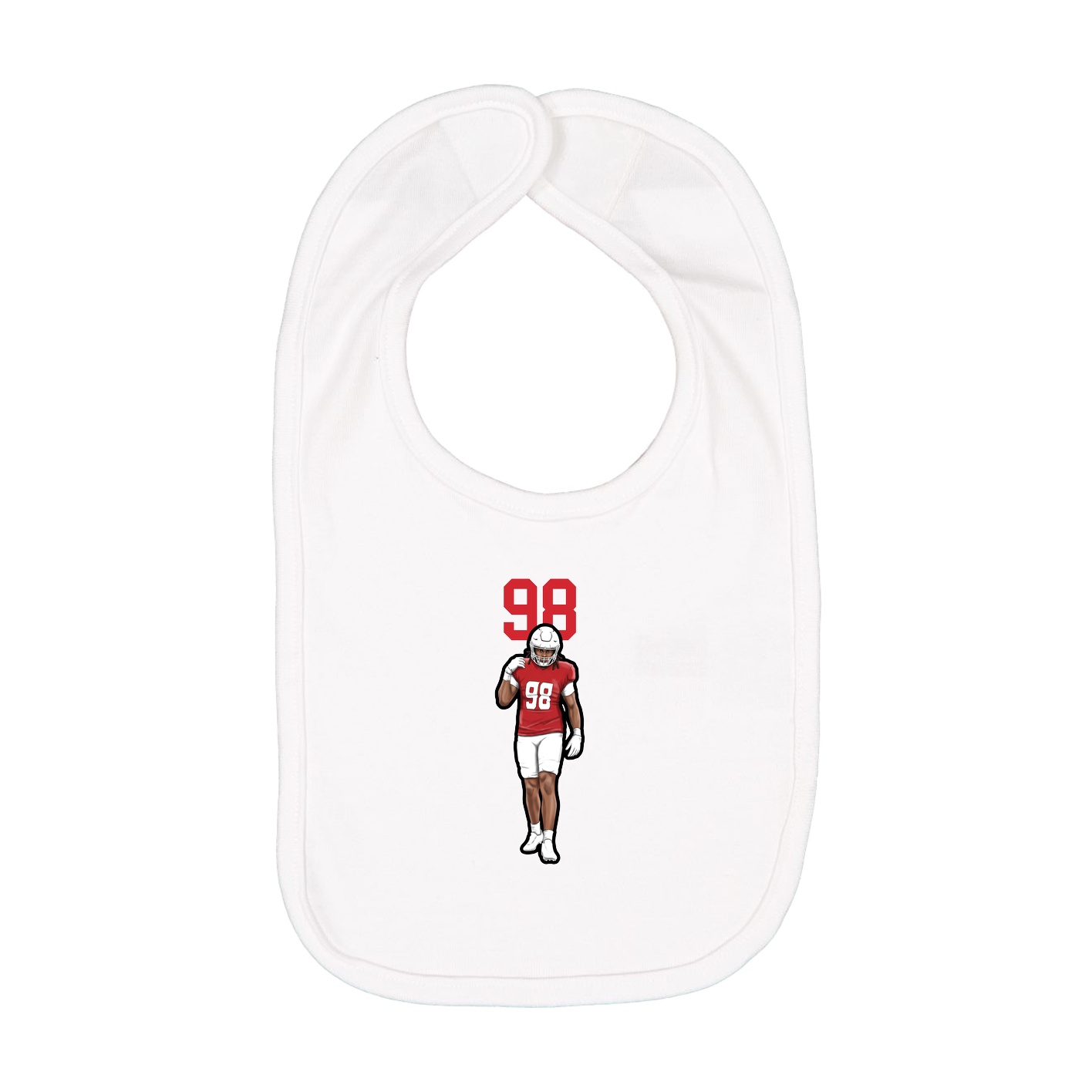Infant Bib — Number Top in White