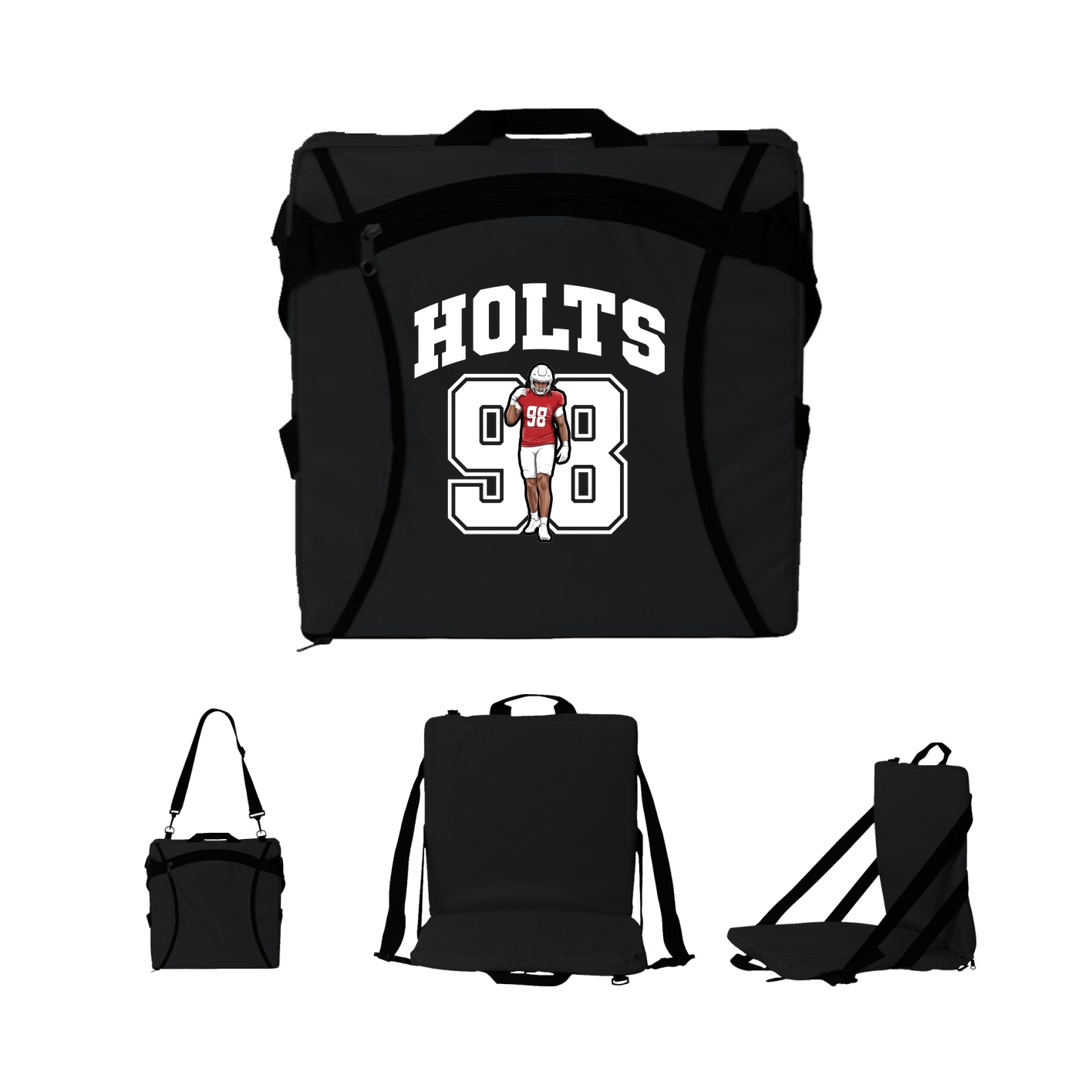 Folding Stadium Seat — Number in Black