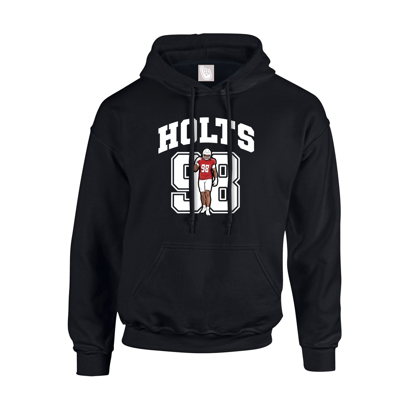 Youth Hoodie — Number in Black