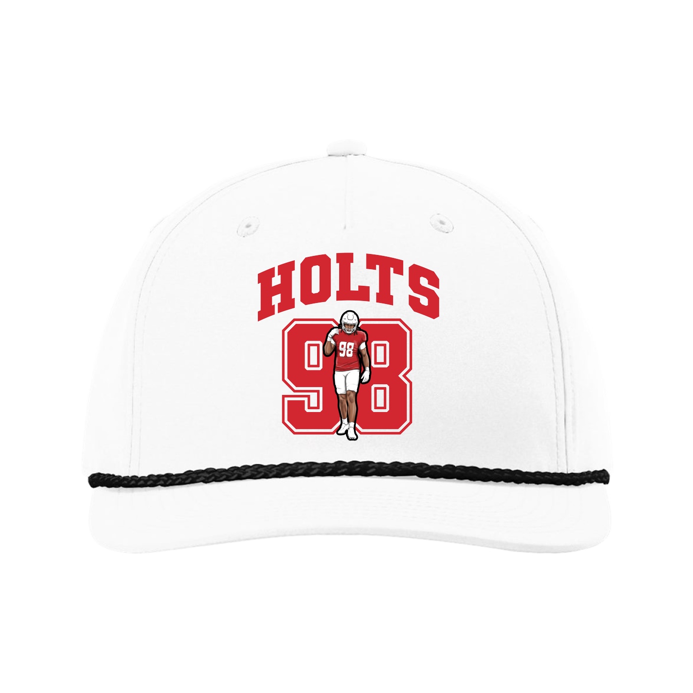 Five-Panel Classic Rope Cap — Number in White