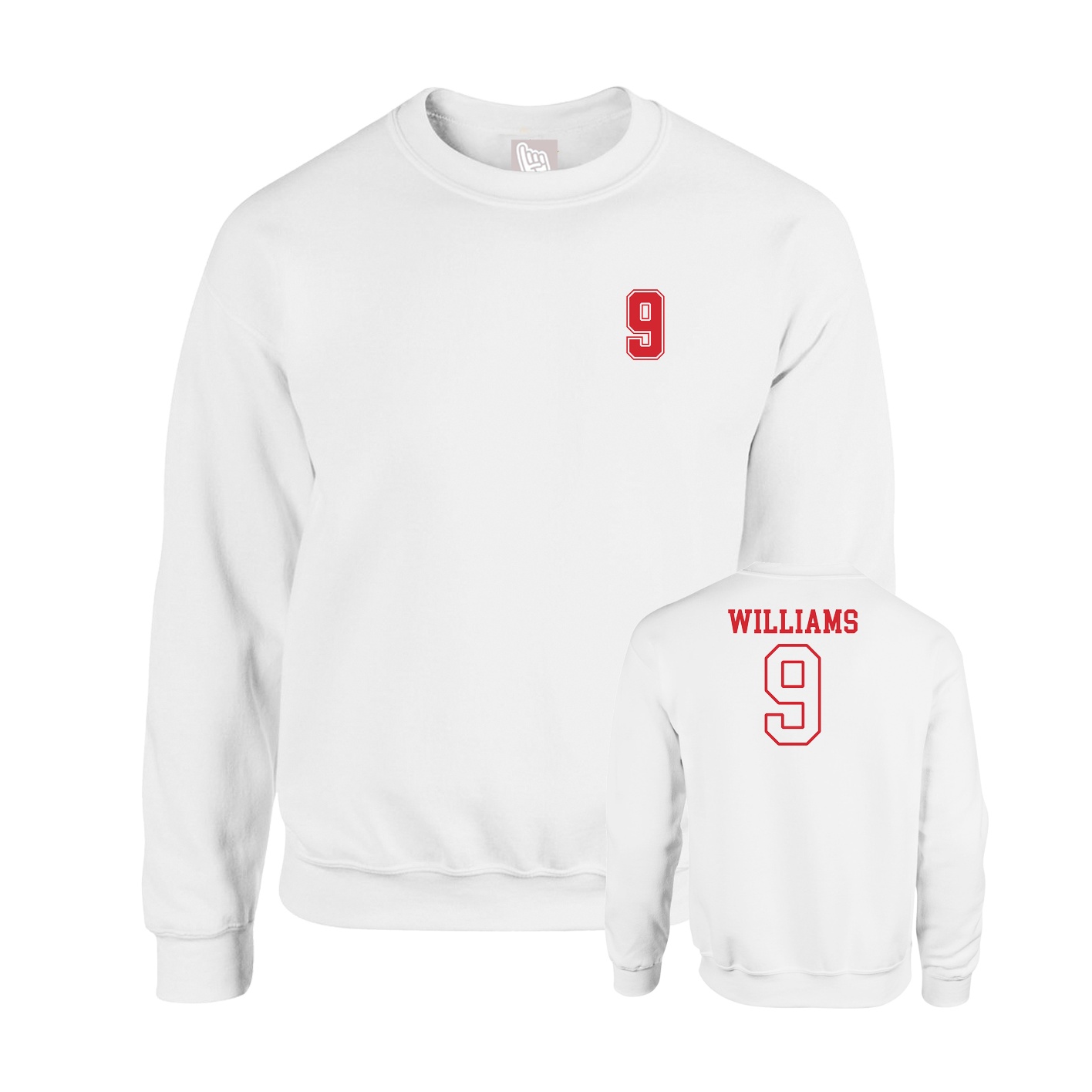 Fleece Crew — Chest Back in White