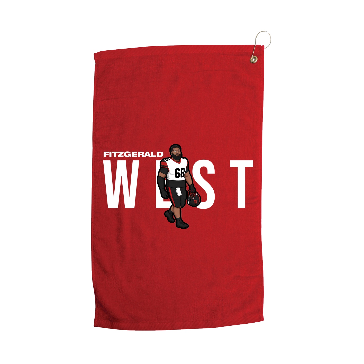 Golf Towel — Player Name in Red