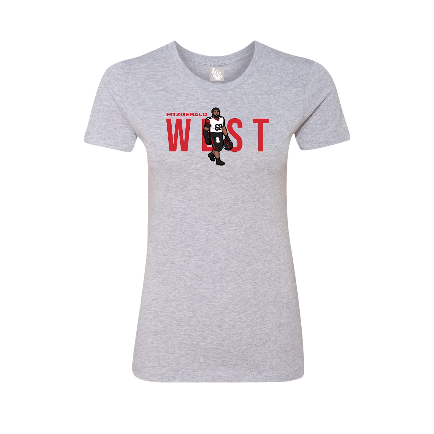 Fitted Women's Tee — Player Name in Grey