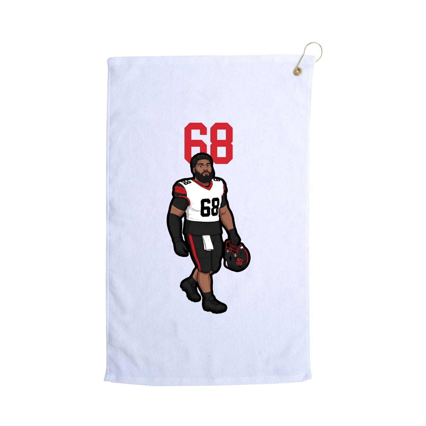 Golf Towel — Number Top in White