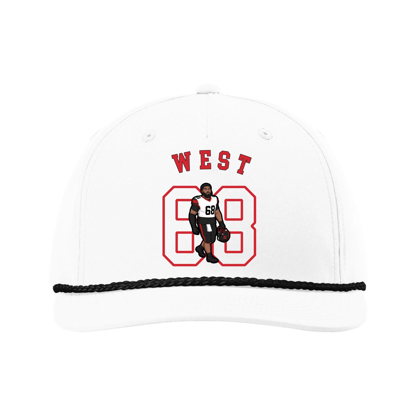 Five-Panel Classic Rope Cap — Shirsey Arch in White