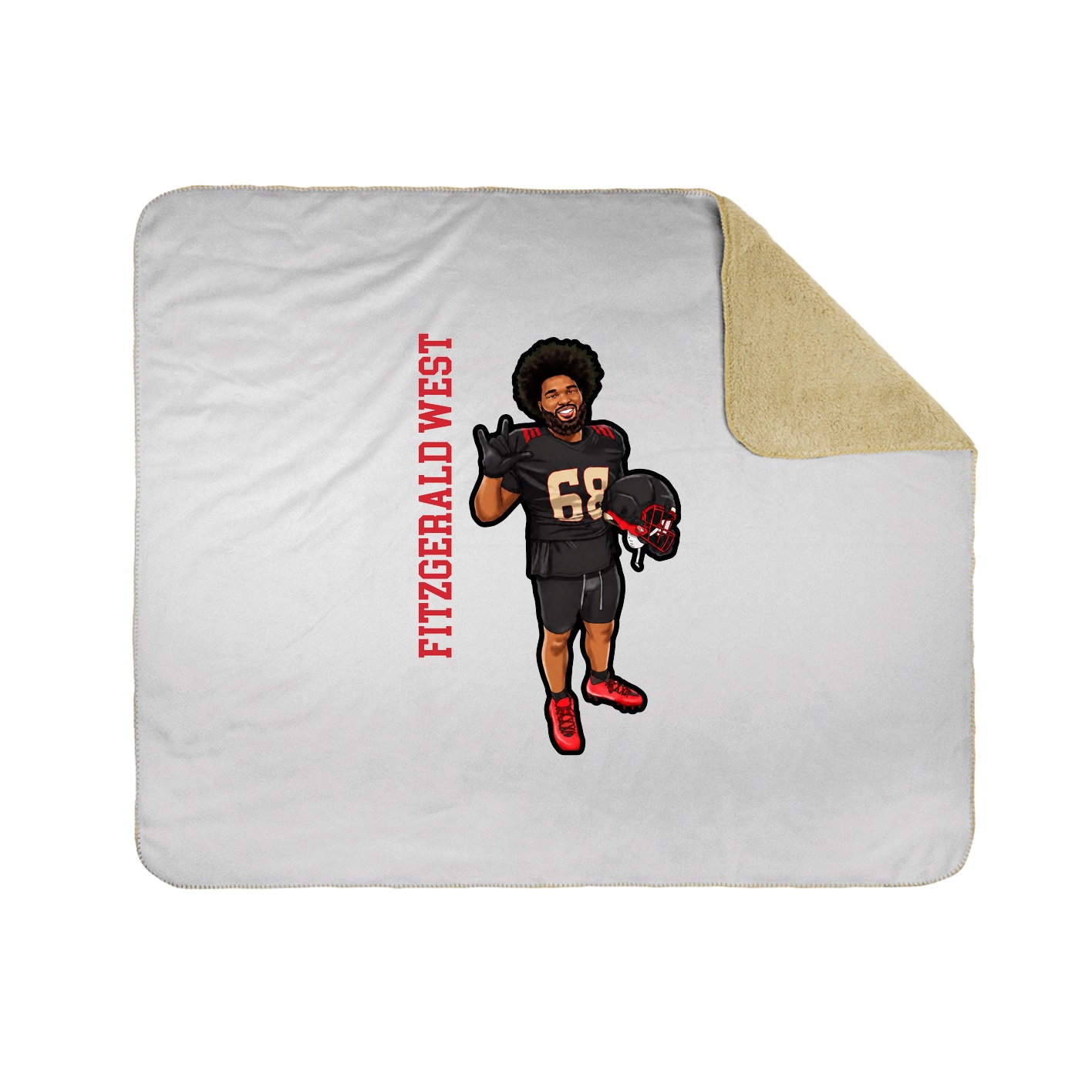 Throw Blanket — Name Vertical in White