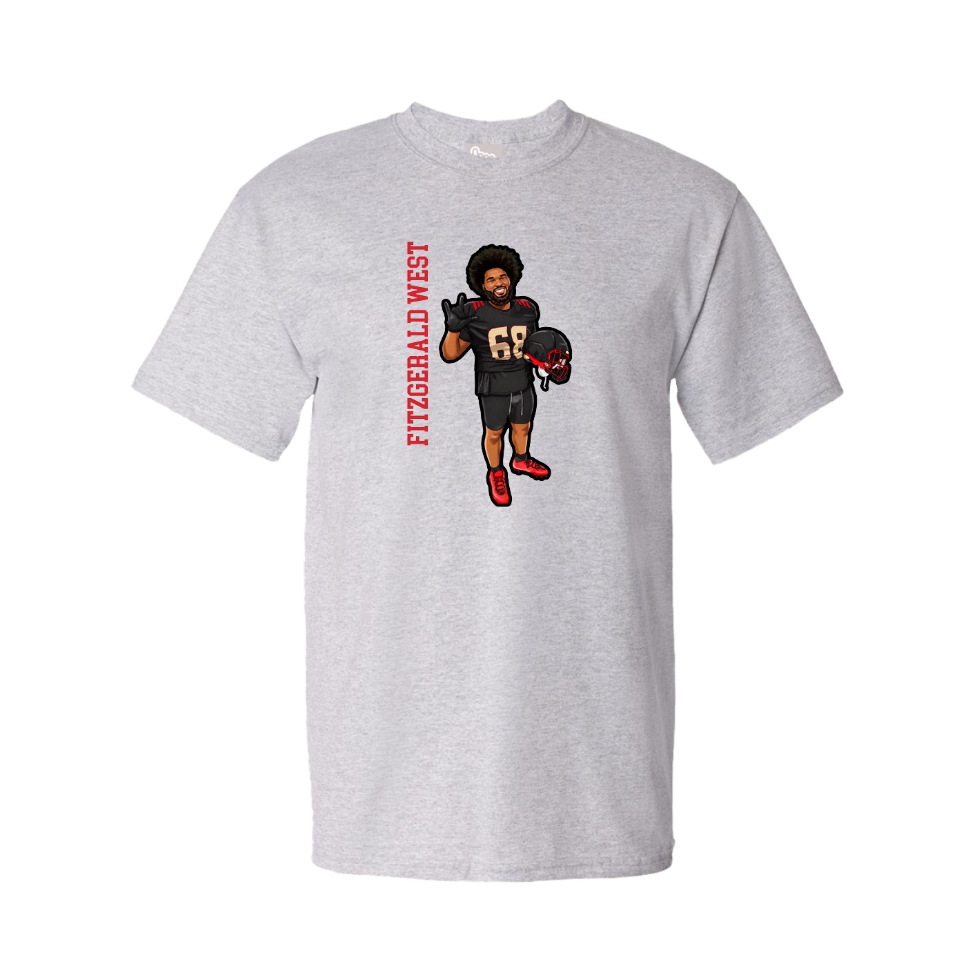Tee — Name Vertical in Grey
