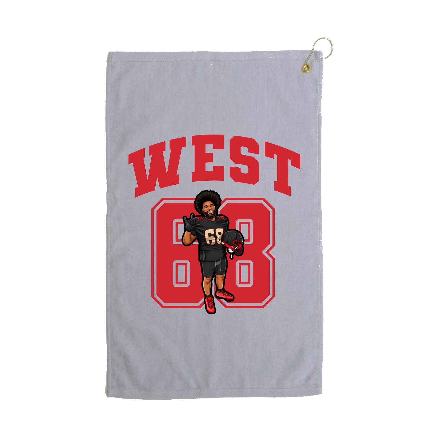 Golf Towel — Number in Grey