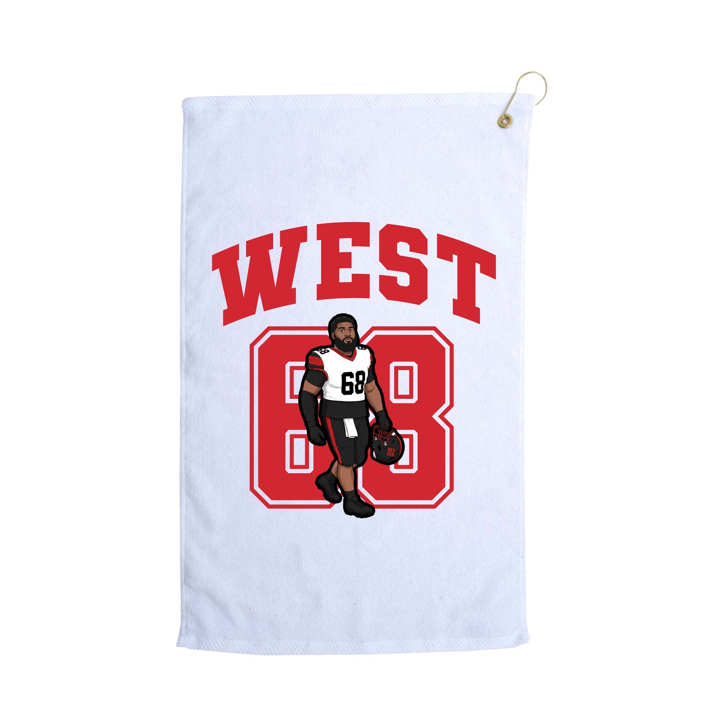 Golf Towel — Number in White