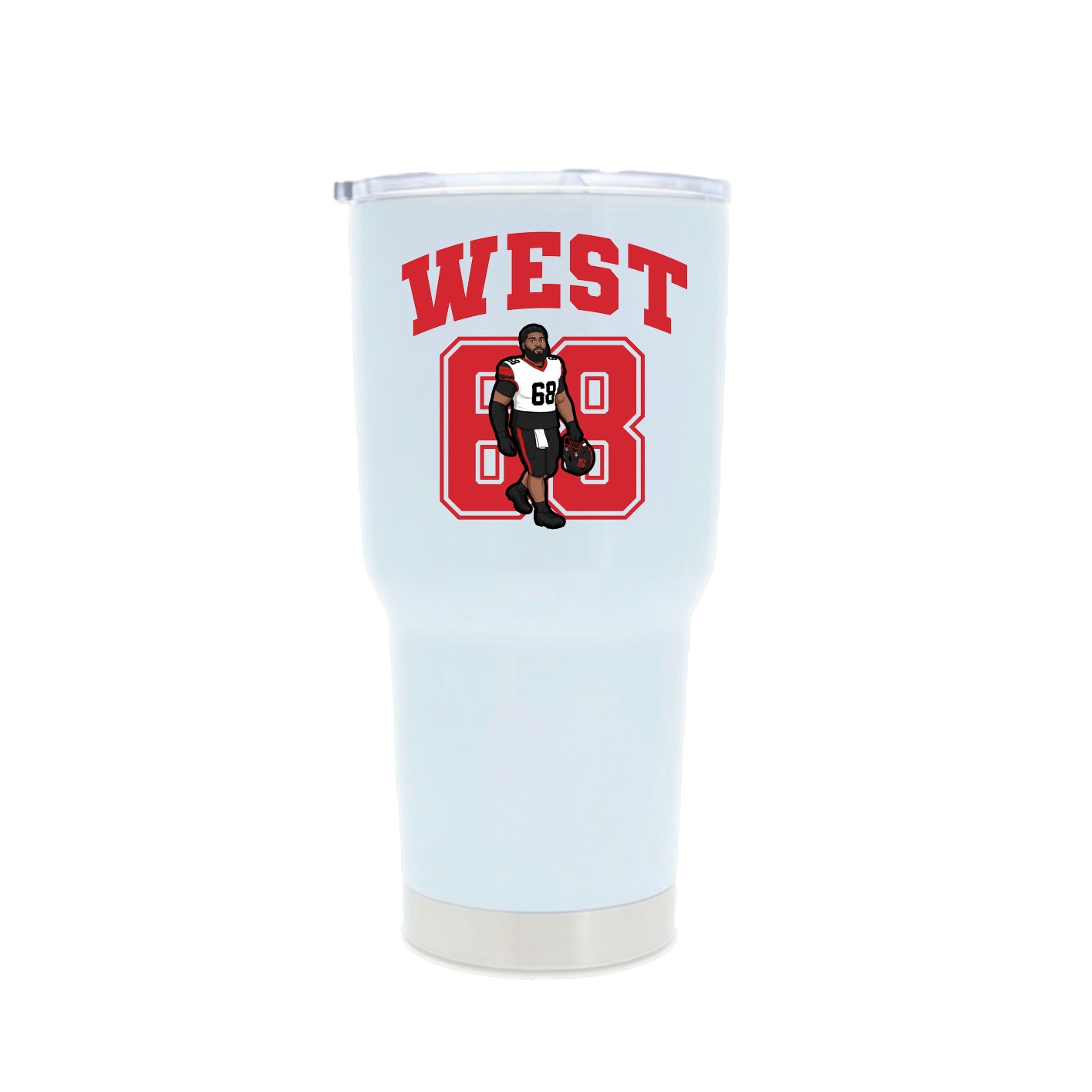 30oz Stainless Steel Tumbler — Number in White